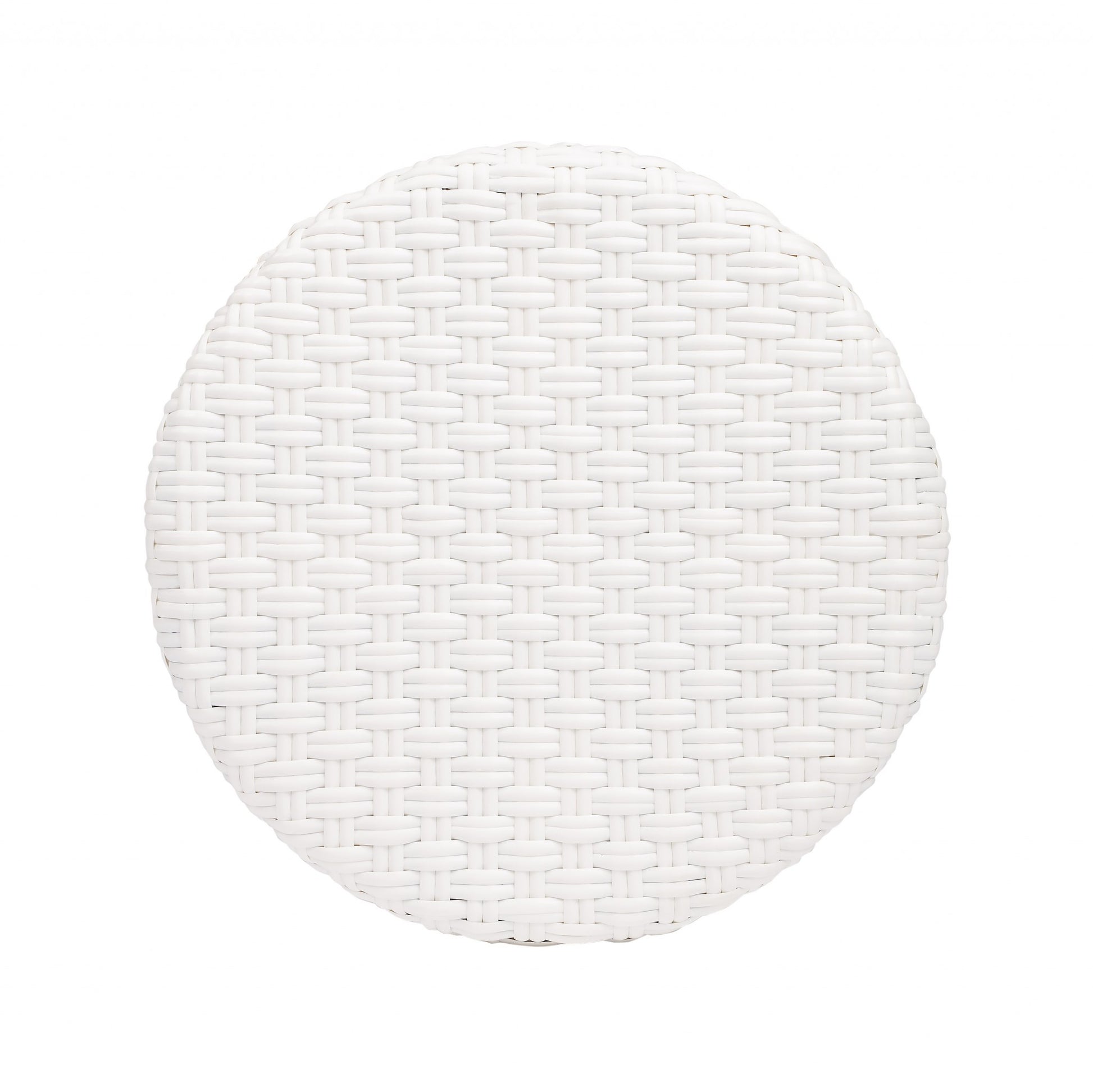 24" White and Natural Heavy Duty Rattan Backless Counter Height Bar Chair-Bar Chairs-DECOROLALA