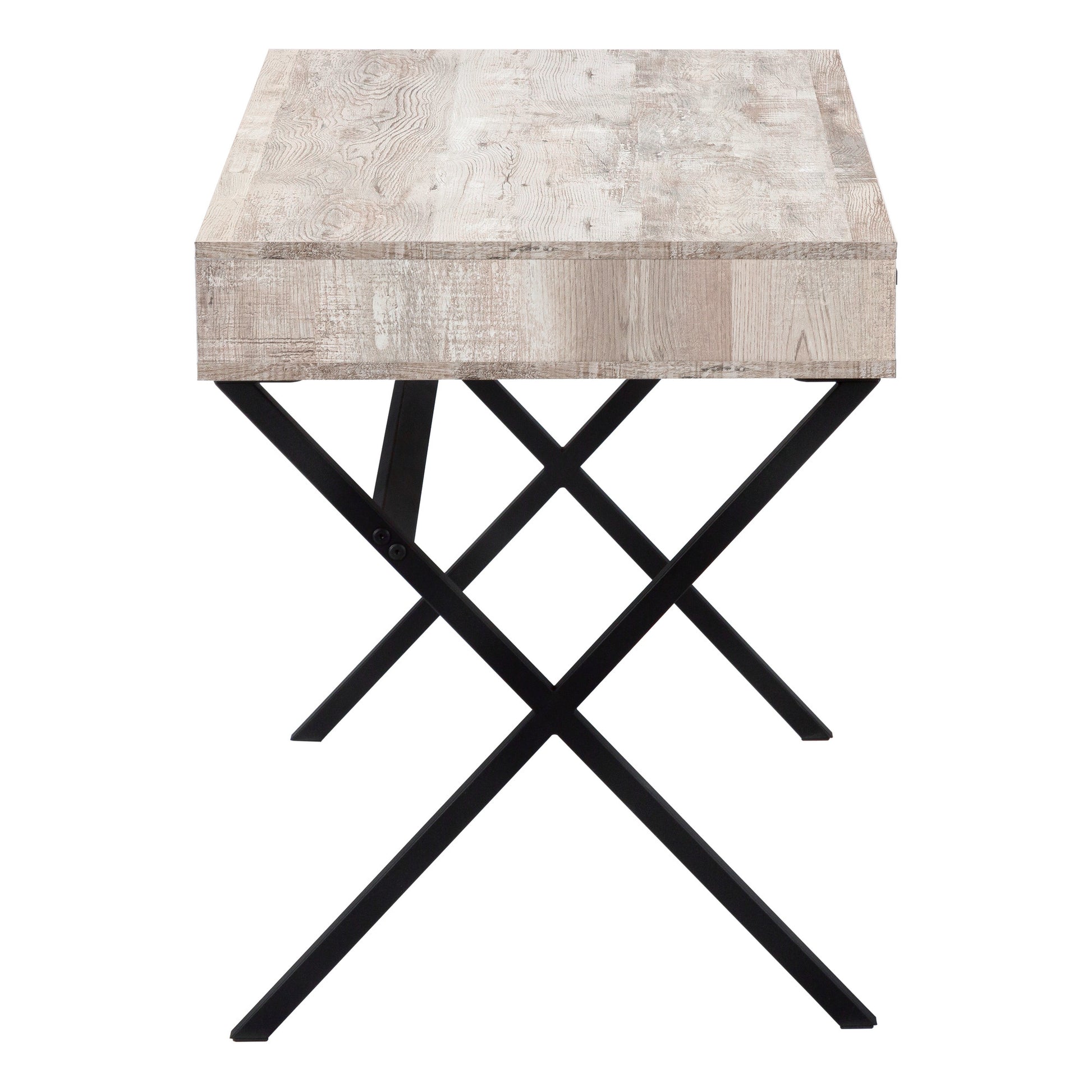 24" White and Silver Computer Desk With Two Drawers-Desks-DECOROLALA