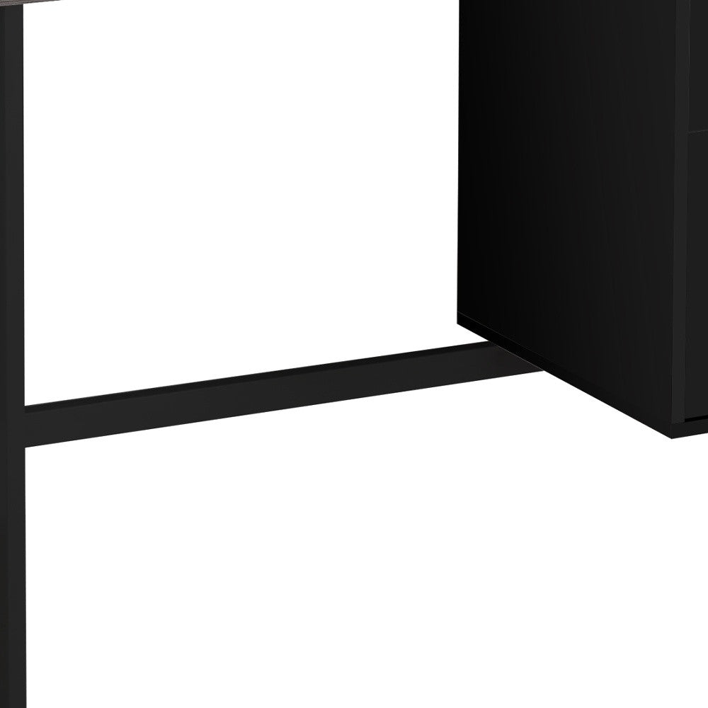 24" White and Silver Computer Desk With Two Drawers-Desks-DECOROLALA