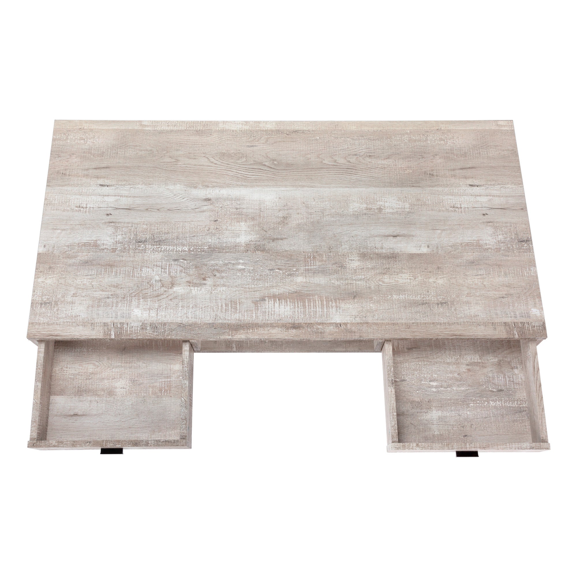 24" White and Silver Computer Desk With Two Drawers-Desks-DECOROLALA