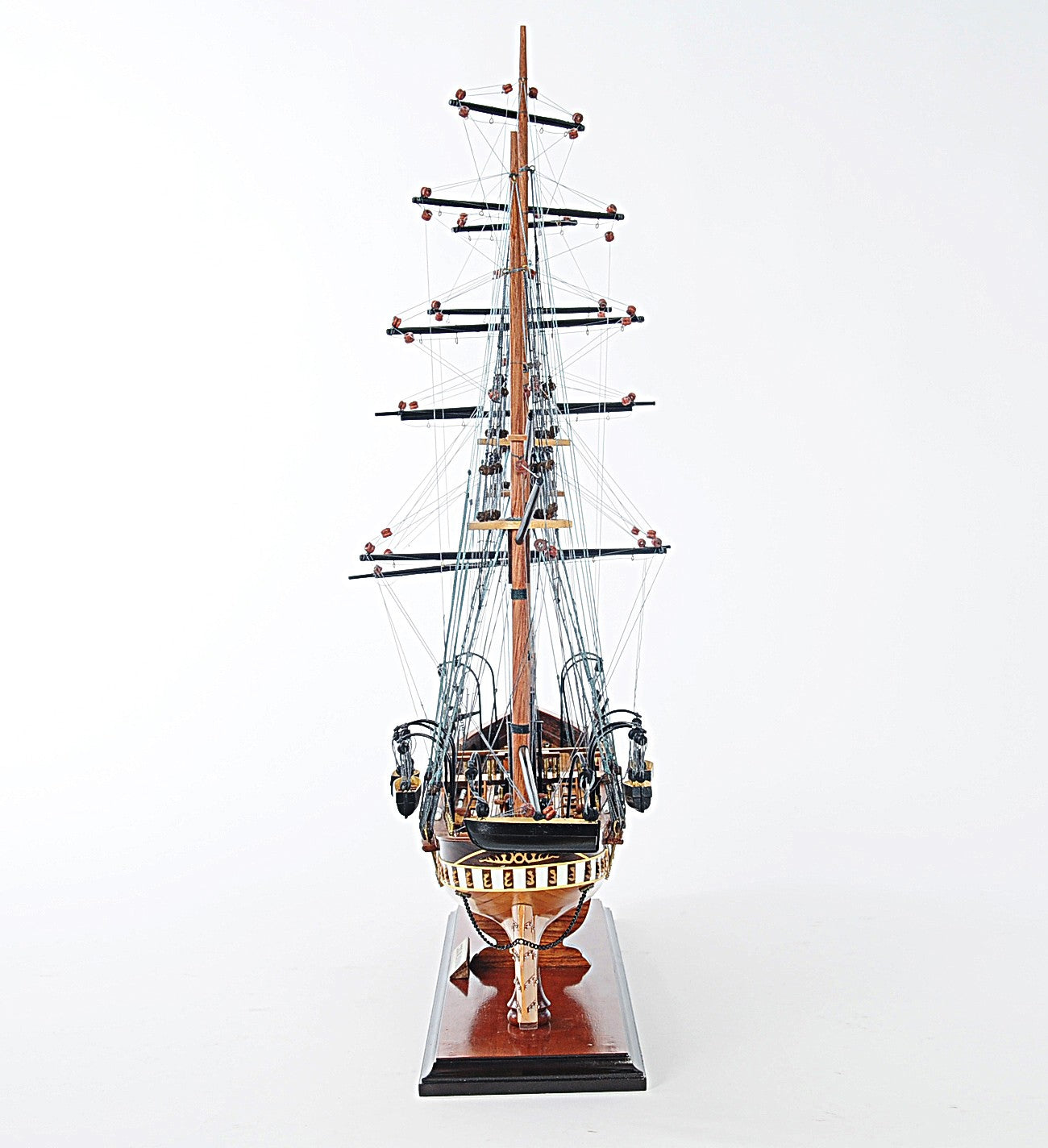 24" Wood Brown Solid Wood Hand Painted 1862 CSS Alabama Model Boat-Sculptures-DECOROLALA