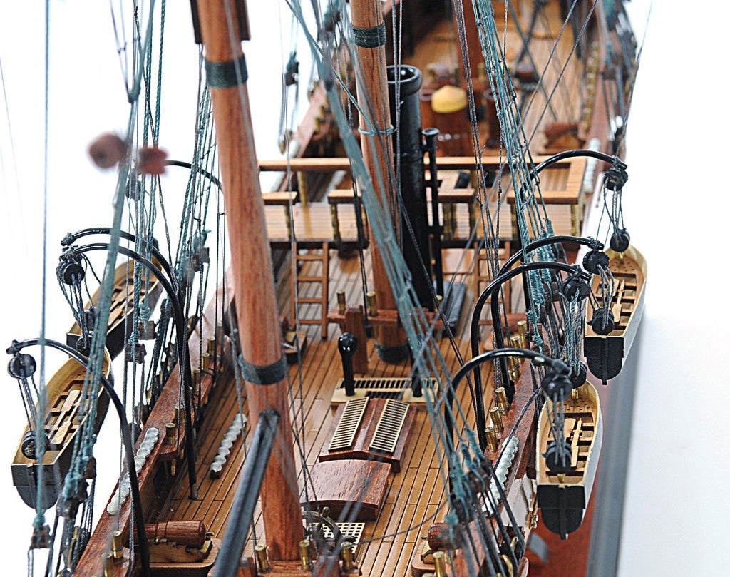 24" Wood Brown Solid Wood Hand Painted 1862 CSS Alabama Model Boat-Sculptures-DECOROLALA