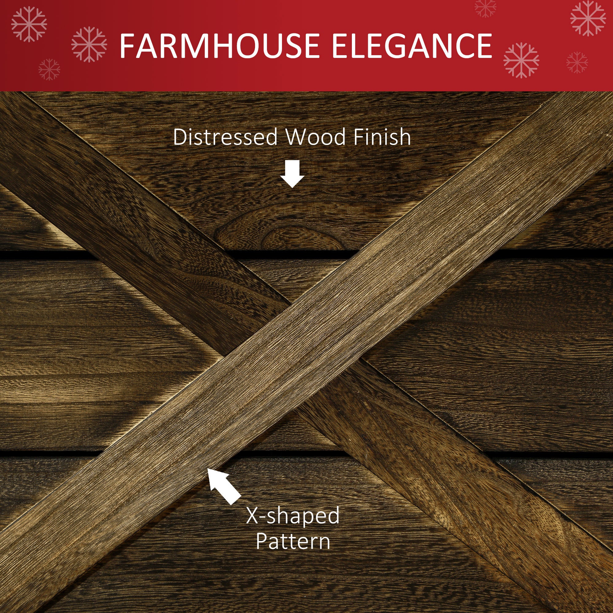 24" Wooden Christmas Tree Collar - Dark Distressed Wood-Home Furnishings > Holiday & Seasonal > Christmas Trees-DECOROLALA