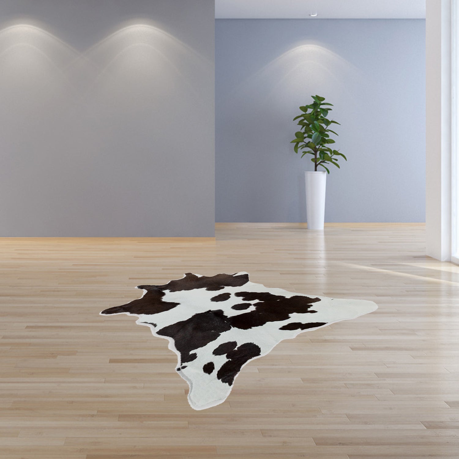 24" X 36" Salt And Pepper, Black And White Calfskin - Area Rug-Area Rugs-DECOROLALA