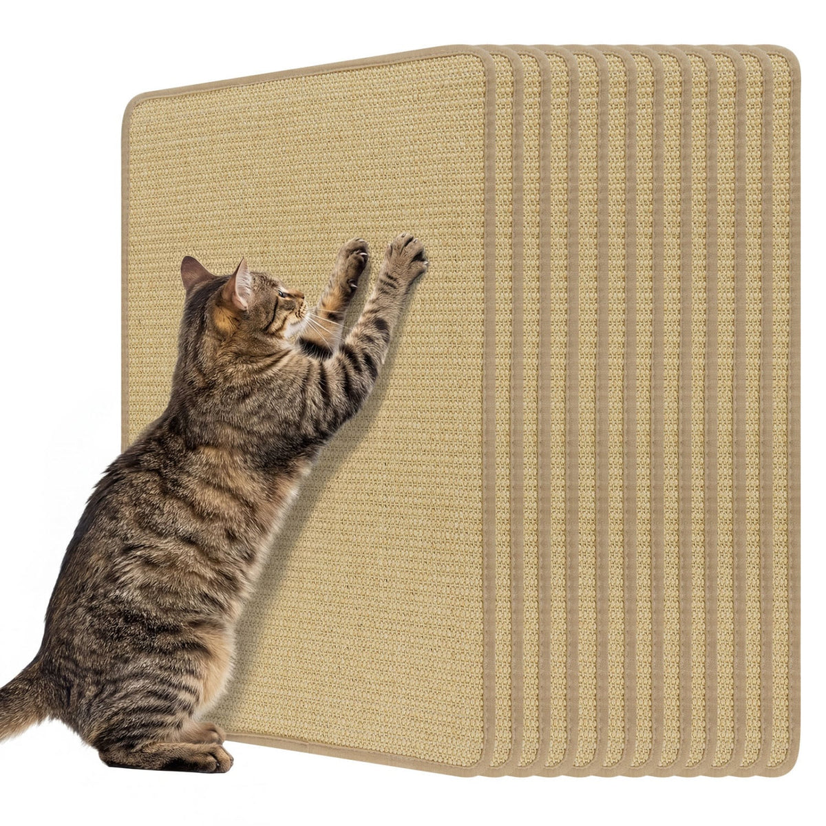 24 x 16 Inch 6-Piece Cat Scratcher Mat Set-Cat Trees & Scratchers-DECOROLALA