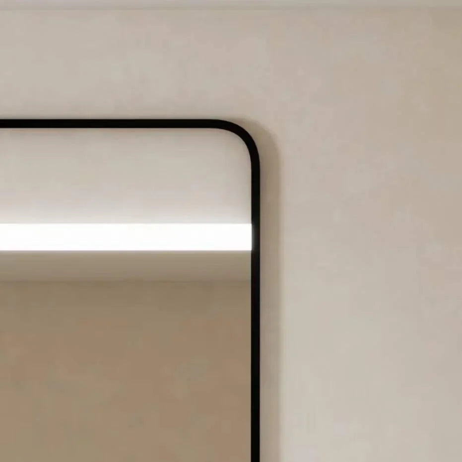 24" x 29.4" LED Bathroom Mirror with Premium Matte Black Aluminum Frame - Rounded Corner Anti-Fog Smart Mirror with Touch Sensor Control & 6000K Cool White Lighting-Migration_Mirrors-DECOROLALA