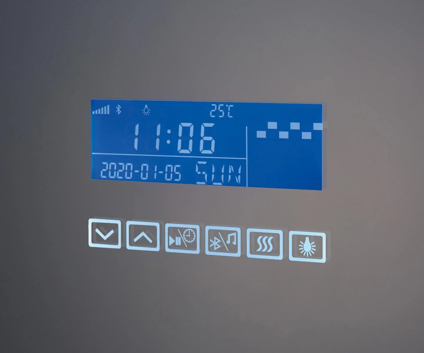 24" x 30" Smart LED Bathroom Mirror with Touch Screen Display - Bluetooth Mirror with Built-in Speakers, Automatic Anti-Fog Technology, Energy-Saving Lighting & Frameless Design-Migration_Mirrors-DECOROLALA