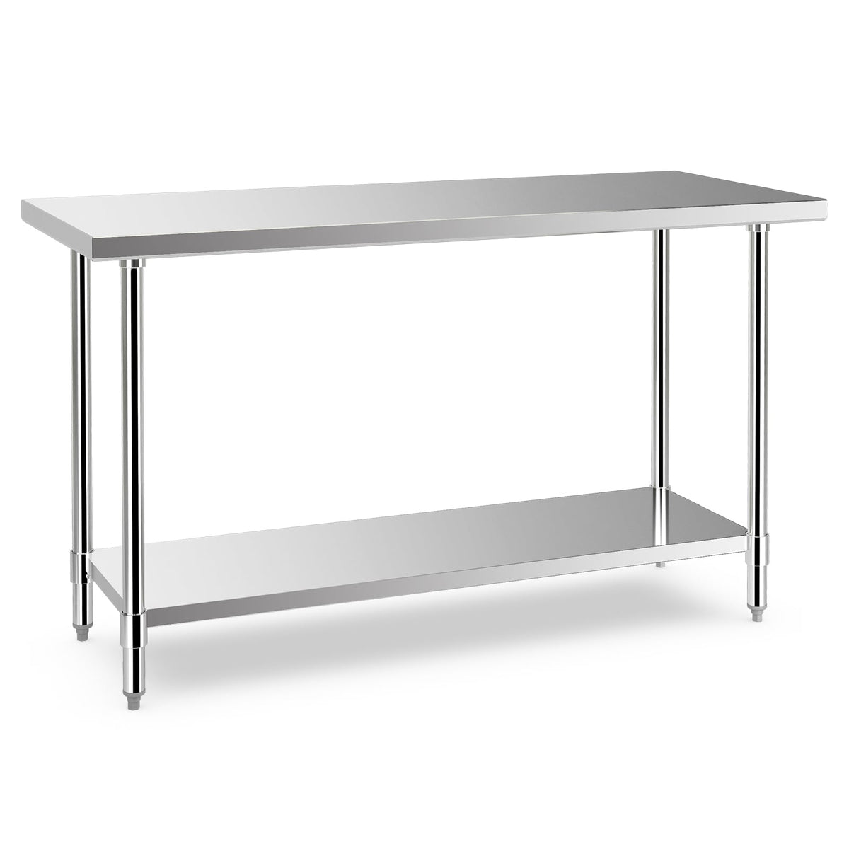 24 x 60 Inches Stainless Steel Kitchen Prep Work Table with Adjustable Undershelf-Kitchen Tools-DECOROLALA
