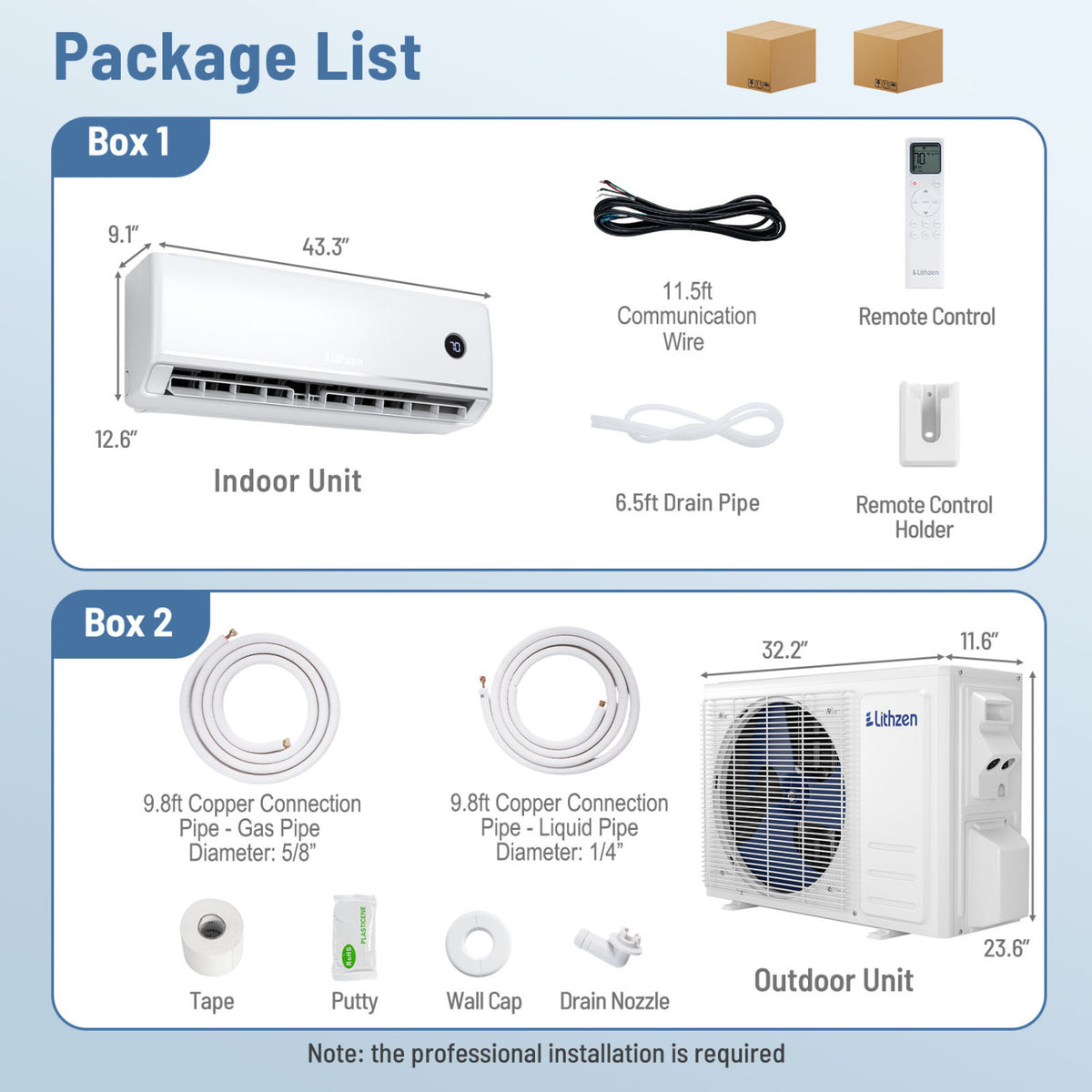 24000 BTU 18.1 SEER2 208/230V Mini Split Air Conditioner Works with Alexa-Mini Split Air Conditioners-DECOROLALA