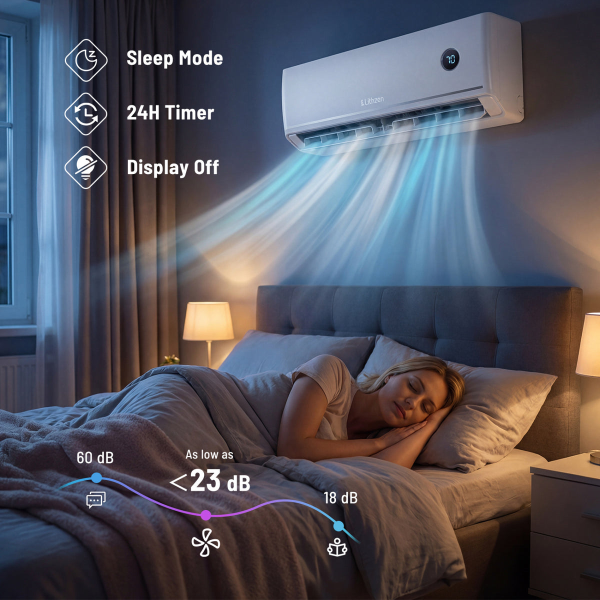24000 BTU 18.1 SEER2 208/230V Mini Split Air Conditioner Works with Alexa-Mini Split Air Conditioners-DECOROLALA