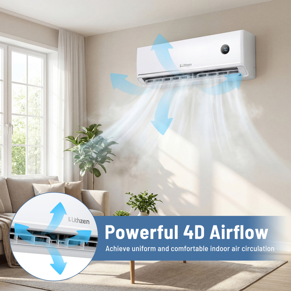 24000 BTU 18.1 SEER2 208/230V Mini Split Air Conditioner Works with Alexa-Mini Split Air Conditioners-DECOROLALA