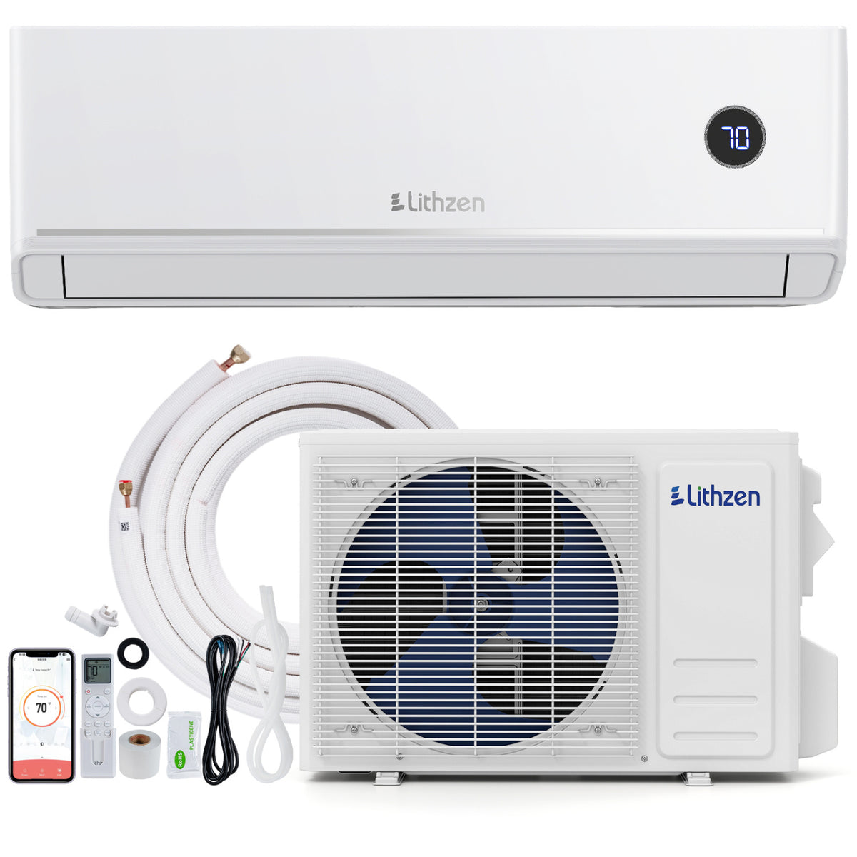 24000 BTU 18.1 SEER2 208/230V Mini Split Air Conditioner Works with Alexa-Mini Split Air Conditioners-DECOROLALA