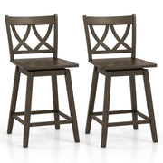 24/29 Inch Bar Stool Set of 2 Wooden Bar Chairs with Rubber Wood Frame-24 inches-Bar Stools-DECOROLALA