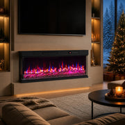 24/40/50/60 Inch 3-Sided Built-in Electric Fireplace Insert with 12 Flame Colors-50"-Fireplaces-DECOROLALA