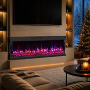 24/40/50/60 Inch 3-Sided Built-in Electric Fireplace Insert with 12 Flame Colors-60"-Fireplaces-DECOROLALA