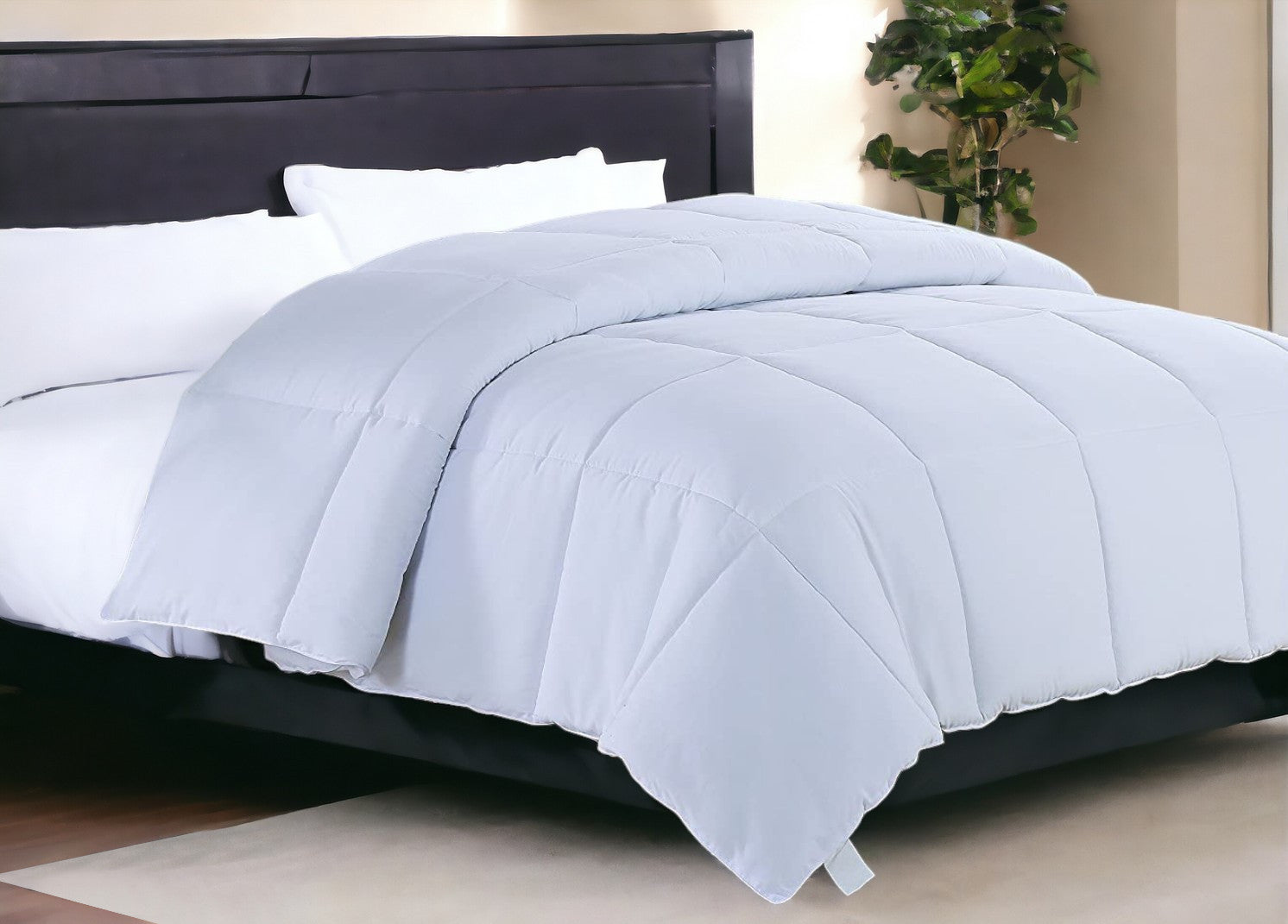 White Twin Microfiber Thread Count Down Alternative Duvet Insert-Down Comforters and Duvets-DECOROLALA