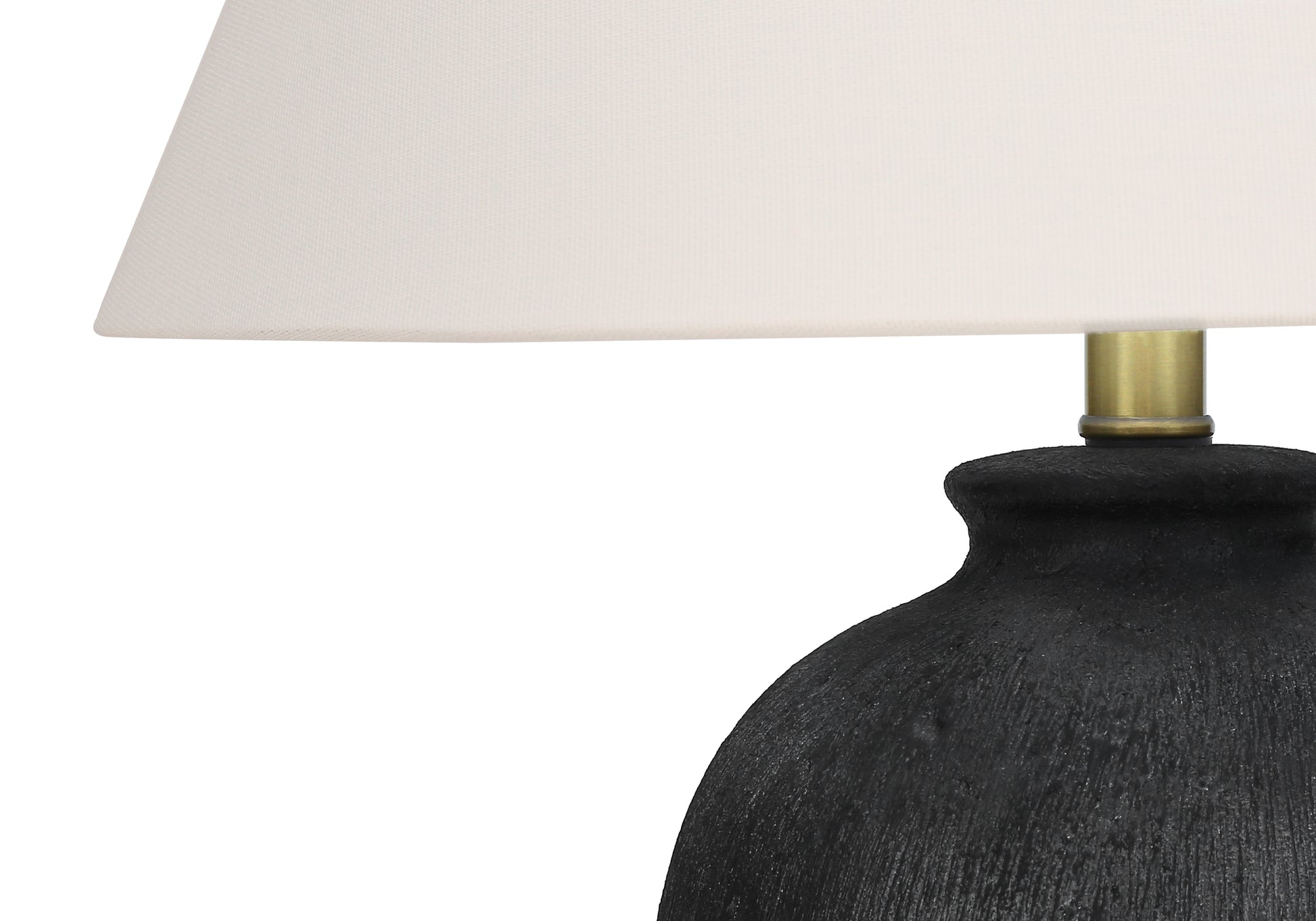 24"H Black Ceramic Table Lamp with Ivory Shade-Lighting-DECOROLALA