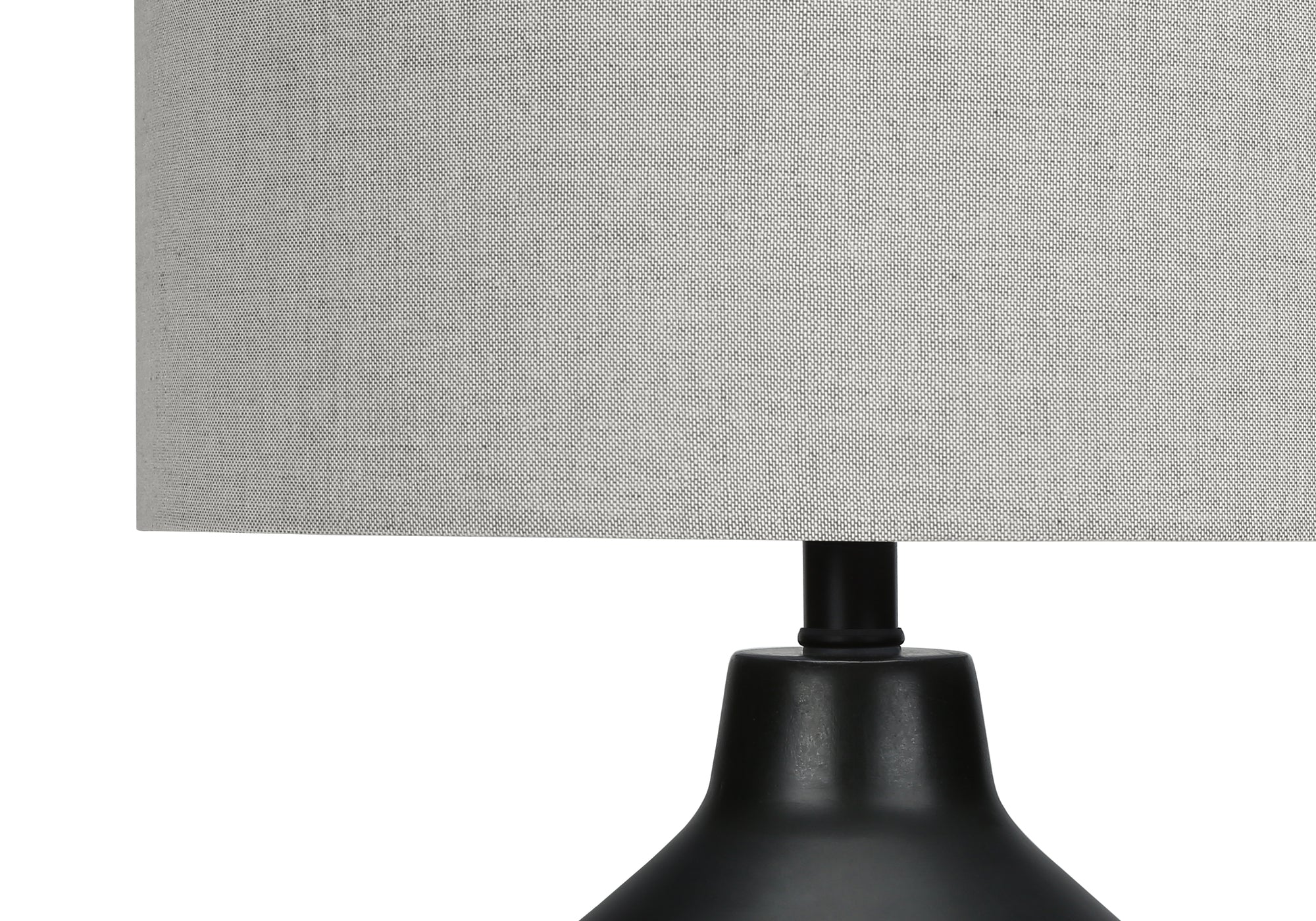 24"H Black Concrete Table Lamp with Grey Shade-Lighting-DECOROLALA