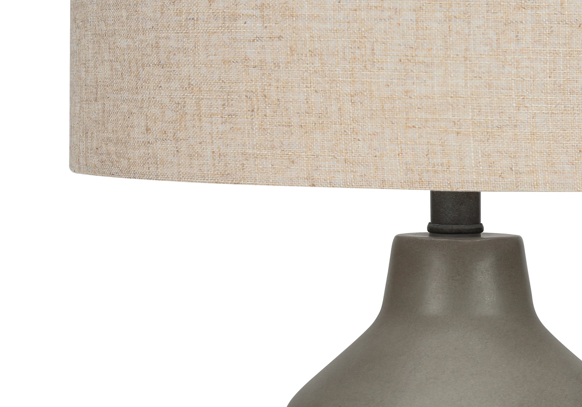 24"H Black Concrete Table Lamp with Grey Shade-Lighting-DECOROLALA