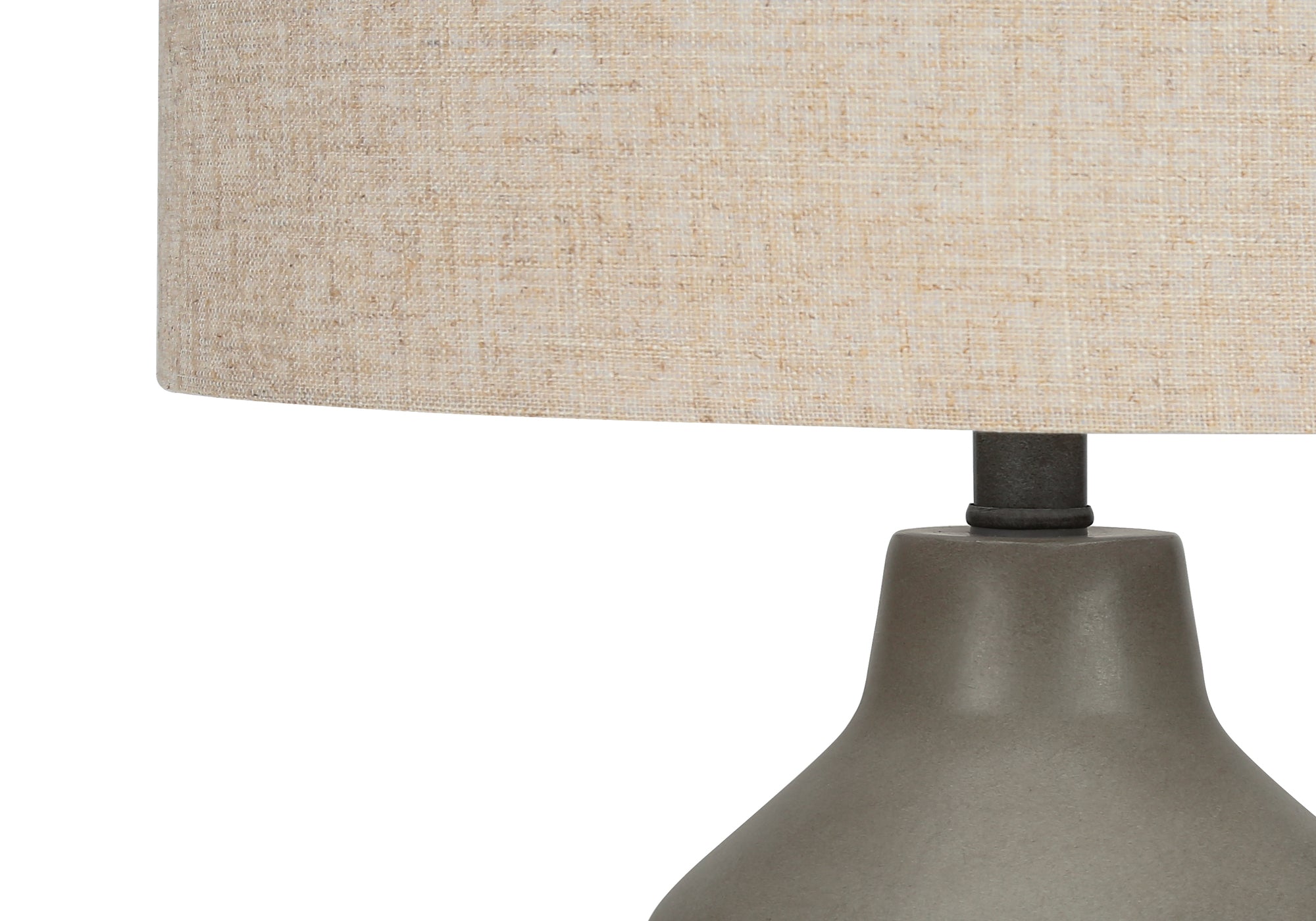 24"H Black Concrete Table Lamp with Grey Shade-Lighting-DECOROLALA