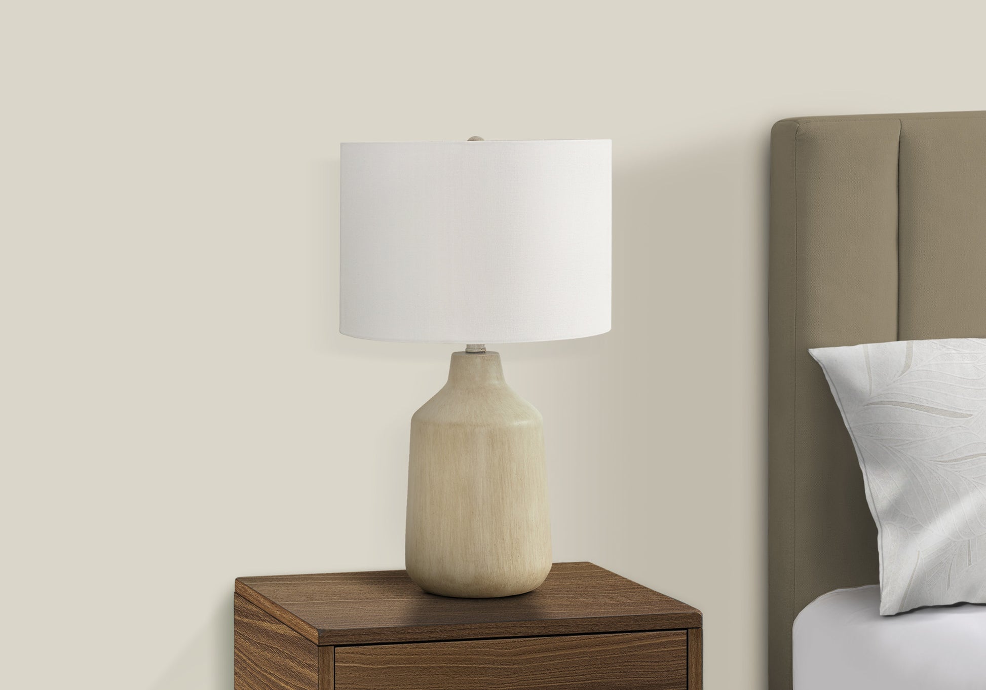 24"H Black Concrete Table Lamp with Grey Shade-Lighting-DECOROLALA