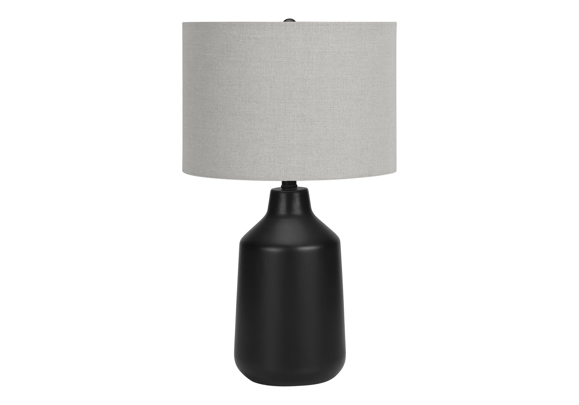 24"H Black Concrete Table Lamp with Grey Shade-Lighting-DECOROLALA