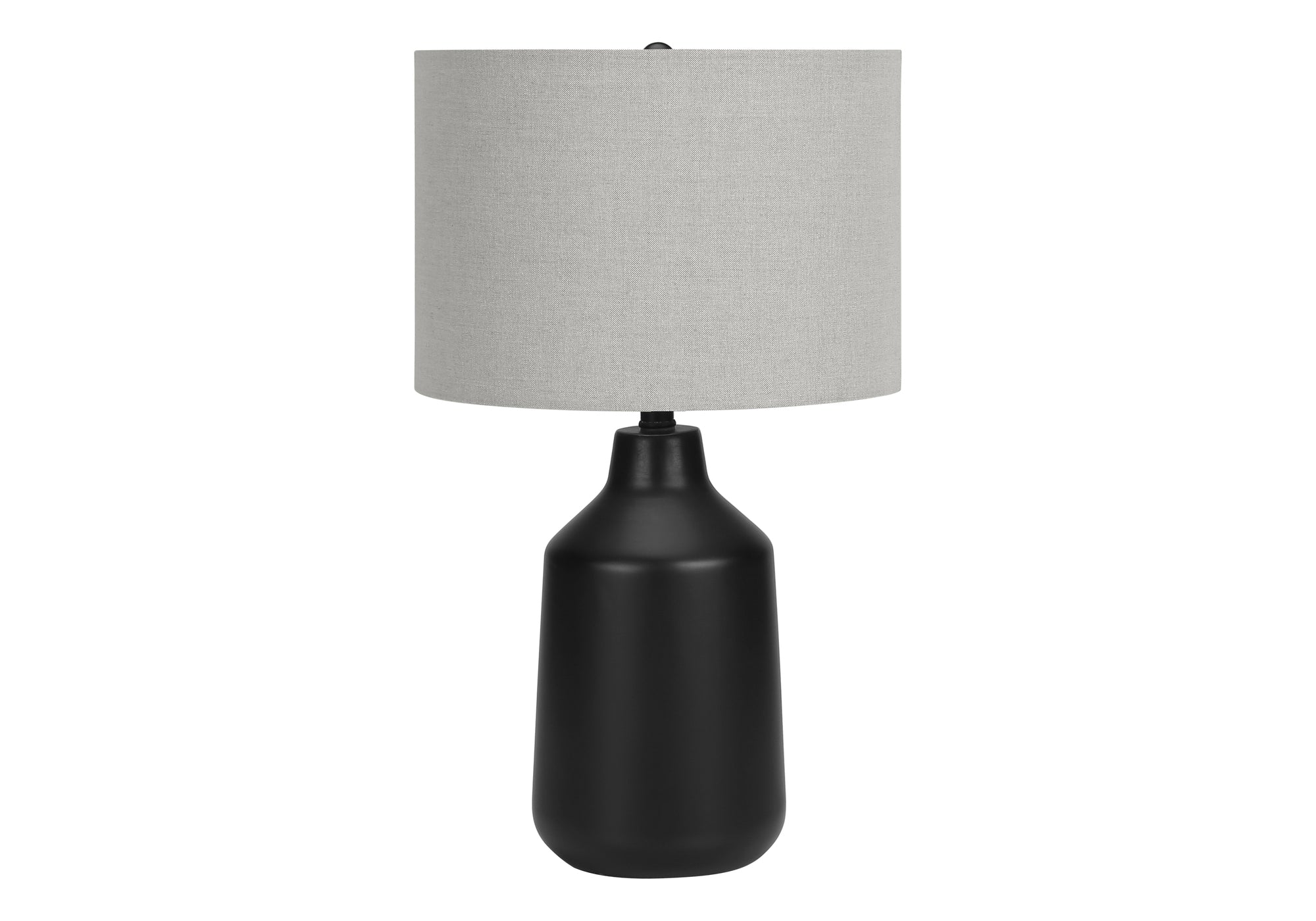24"H Black Concrete Table Lamp with Grey Shade-Lighting-DECOROLALA