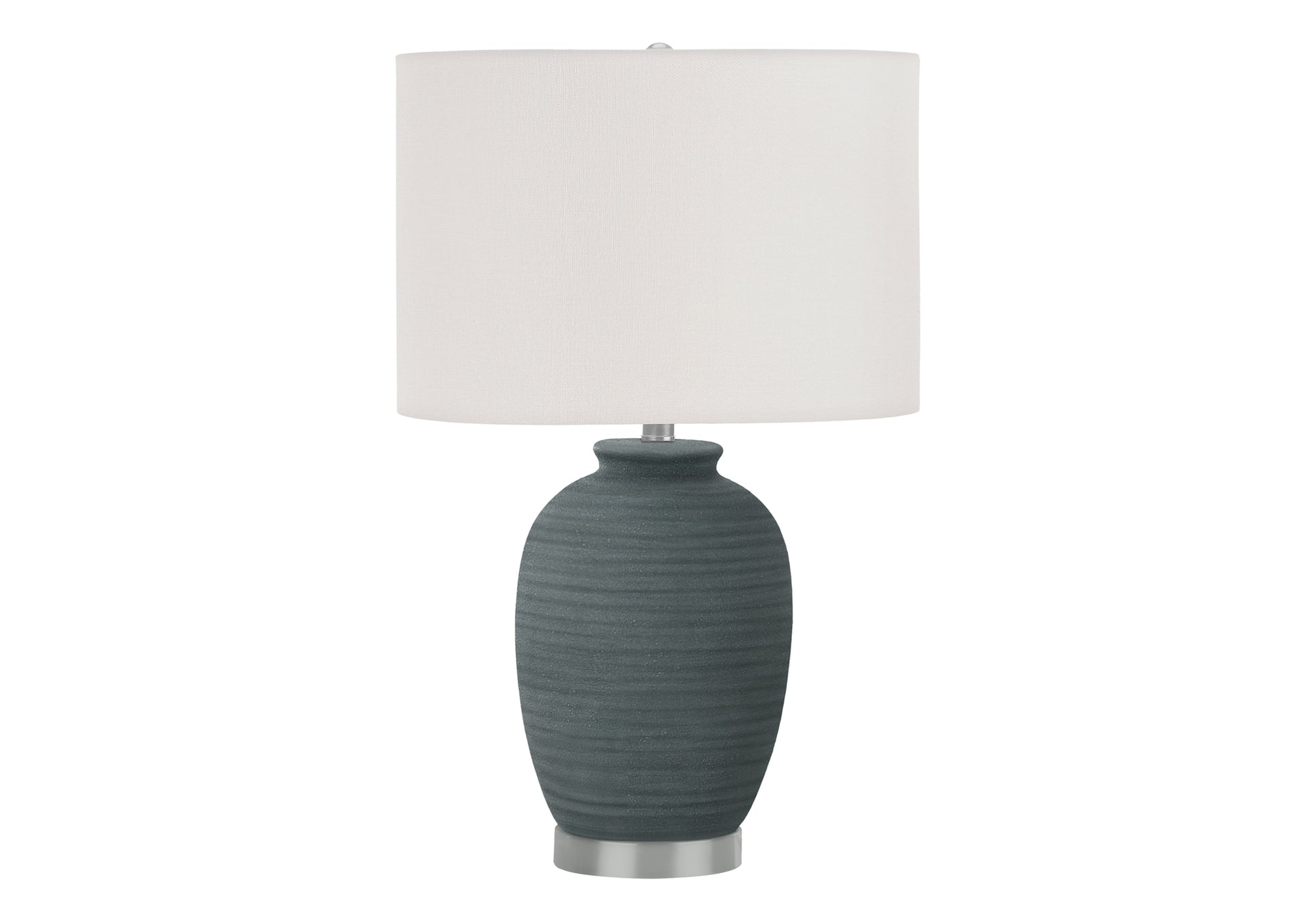 24"H Blue Ceramic Table Lamp with Ivory Shade-Lighting-DECOROLALA