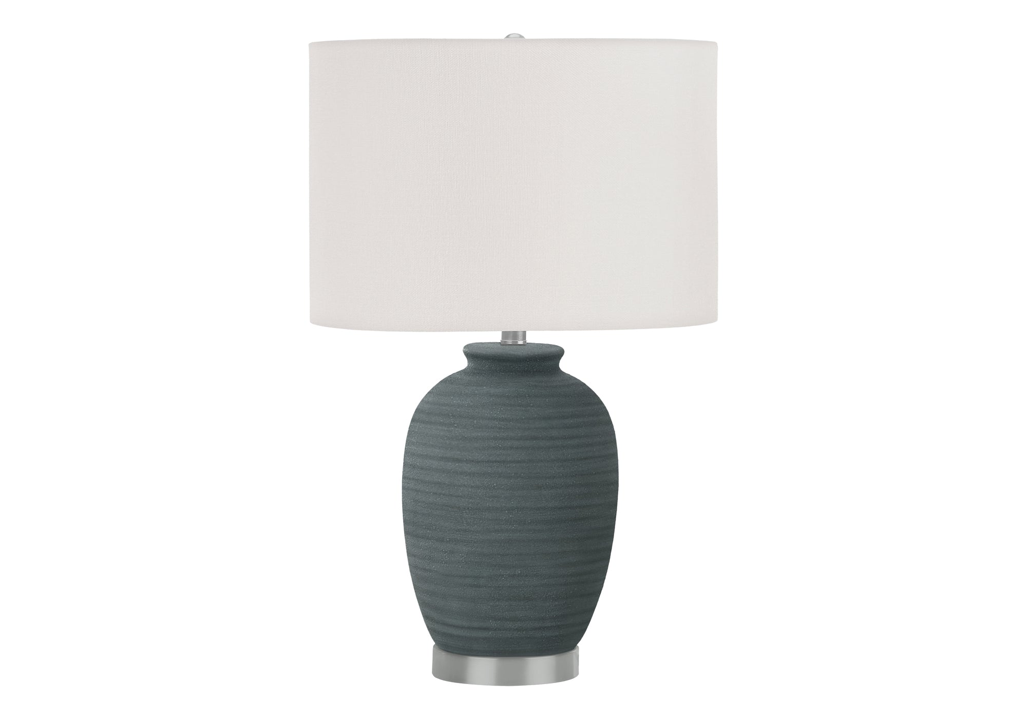 24"H Blue Ceramic Table Lamp with Ivory Shade-Lighting-DECOROLALA