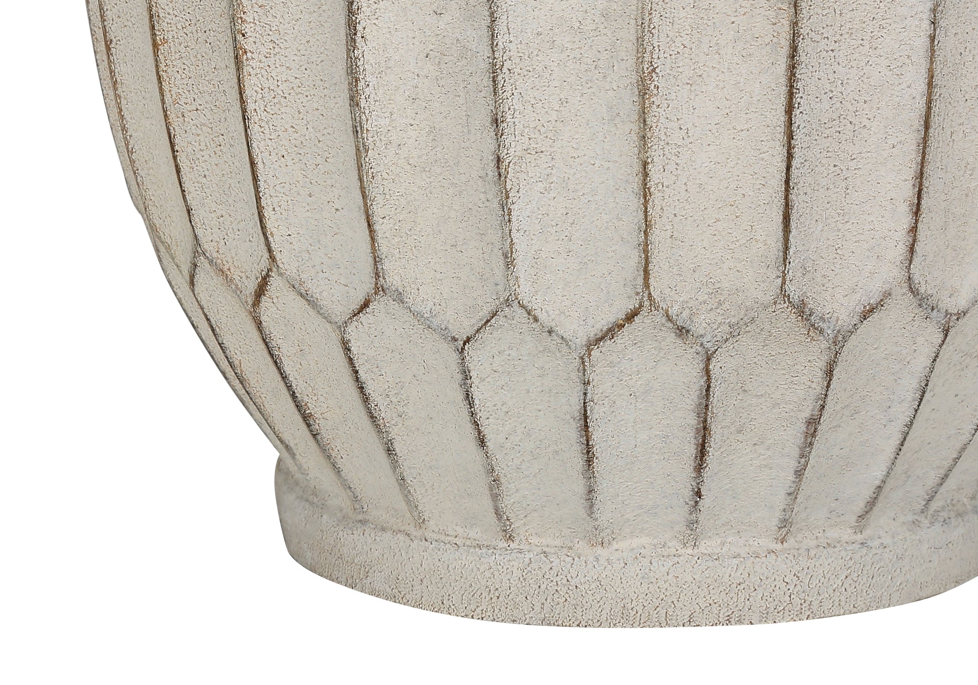 24"H Cream Resin Table Lamp with Ivory Shade-Lighting-DECOROLALA