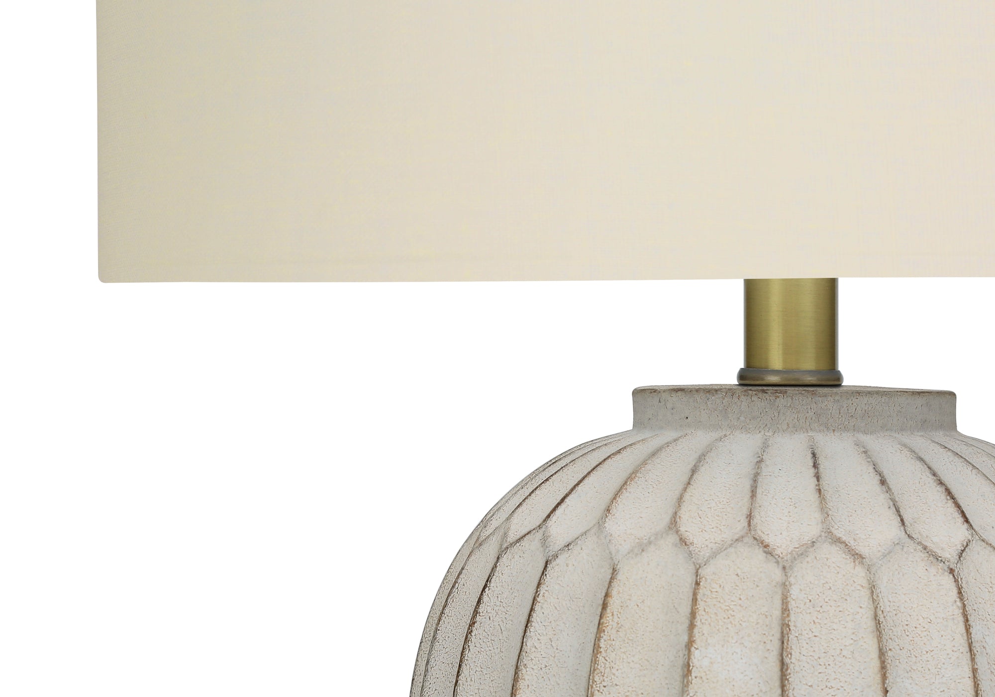 24"H Cream Resin Table Lamp with Ivory Shade-Lighting-DECOROLALA