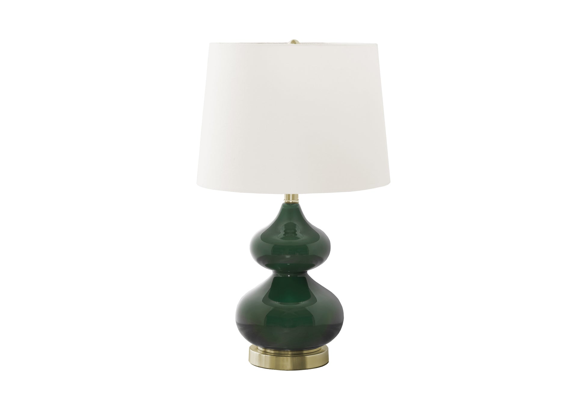 24"H Double-Gourd Table Lamp, Blue Glass/Ivory Shade-Lighting-DECOROLALA