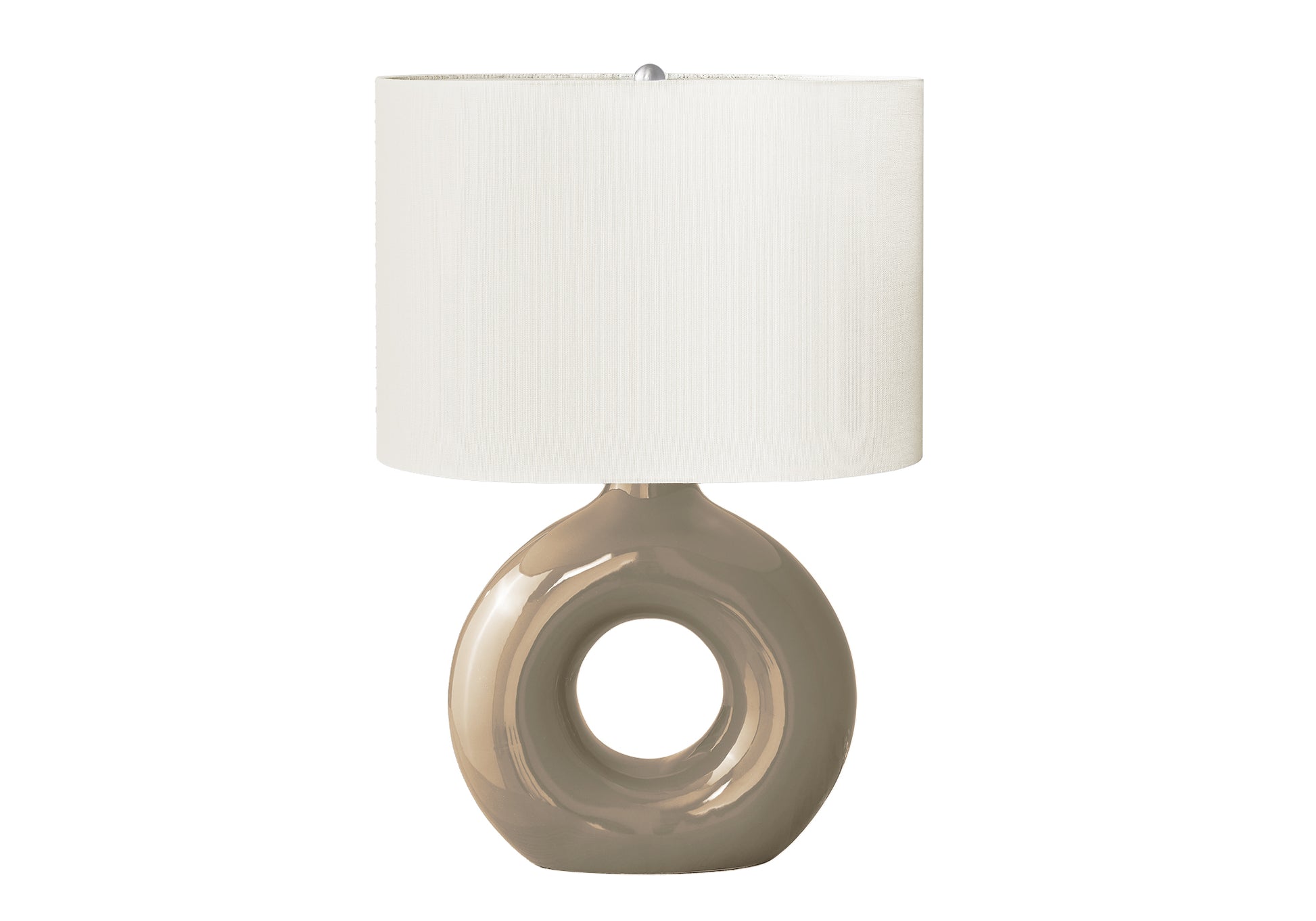 24"H Grey Ceramic Table Lamp with Ivory Shade-Lighting-DECOROLALA