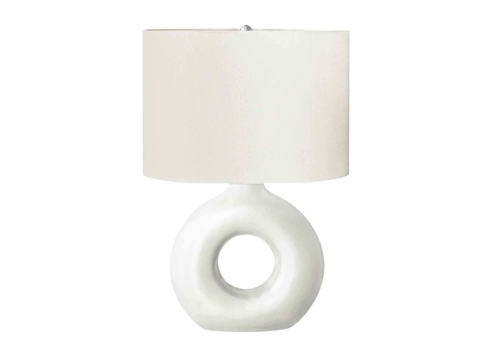 24"H Grey Ceramic Table Lamp with Ivory Shade-Lighting-DECOROLALA