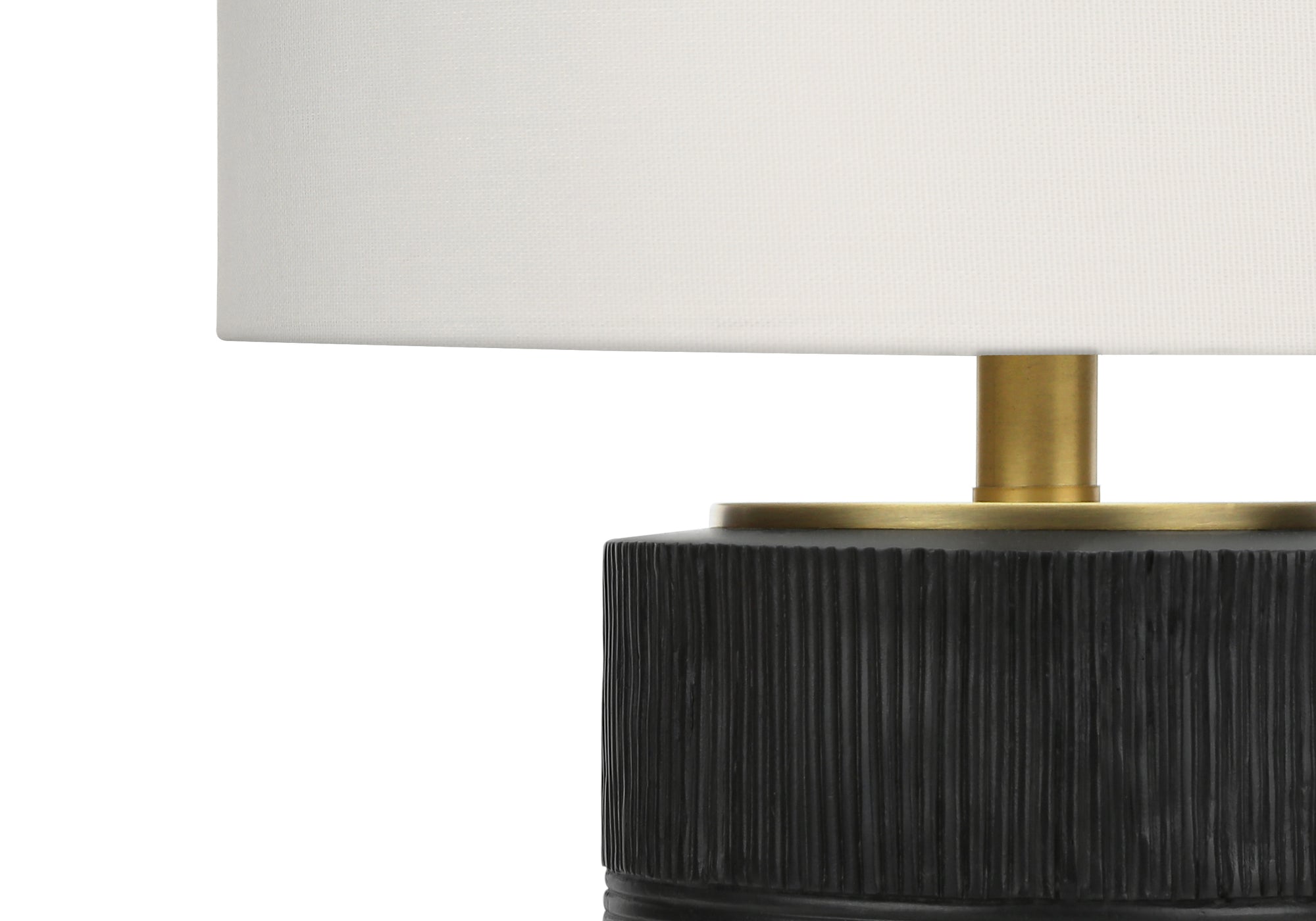 24"H Table Lamp Black Resin Ivory Shade-Lighting-DECOROLALA