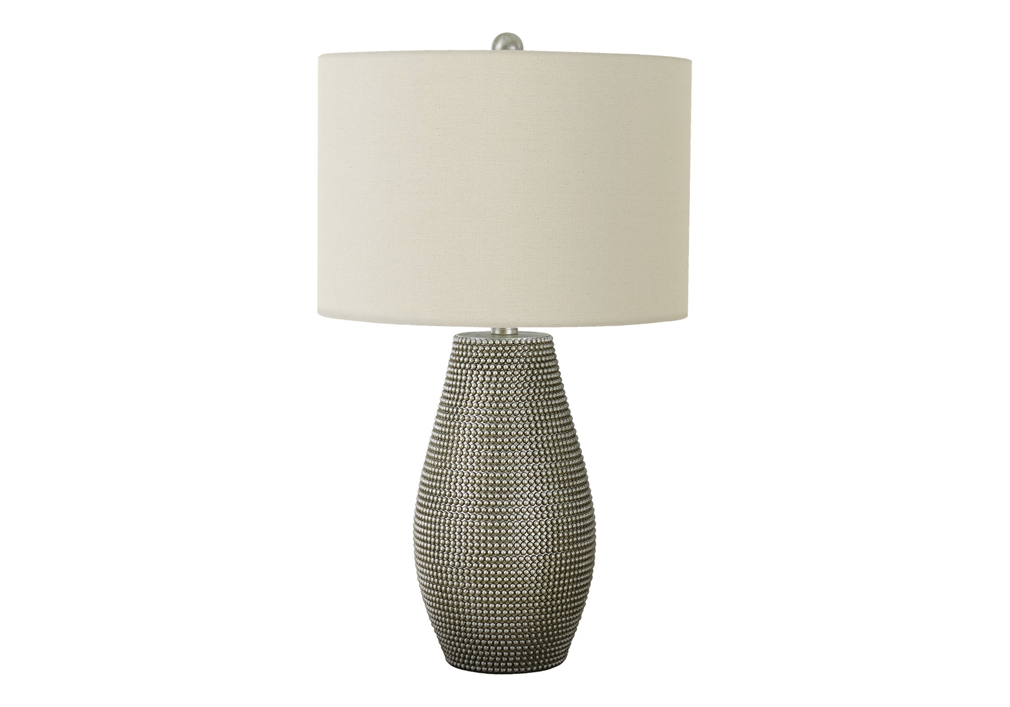 24"H Table Lamp Grey Resin Base Ivory Shade-Lighting-DECOROLALA