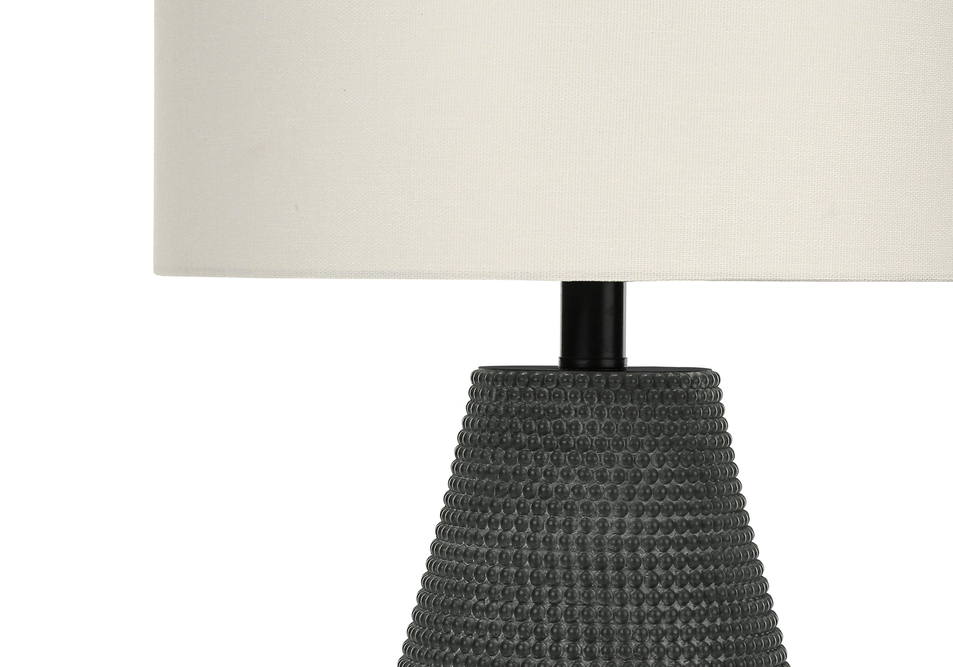 24"H Table Lamp Grey Resin Base Ivory Shade-Lighting-DECOROLALA