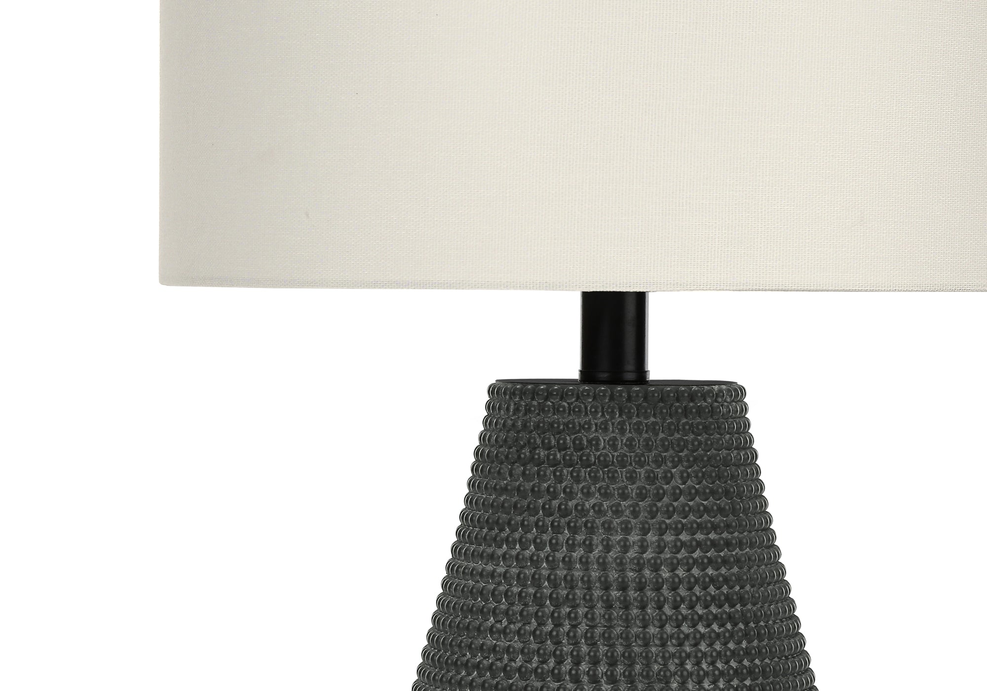 24"H Table Lamp Grey Resin Base Ivory Shade-Lighting-DECOROLALA