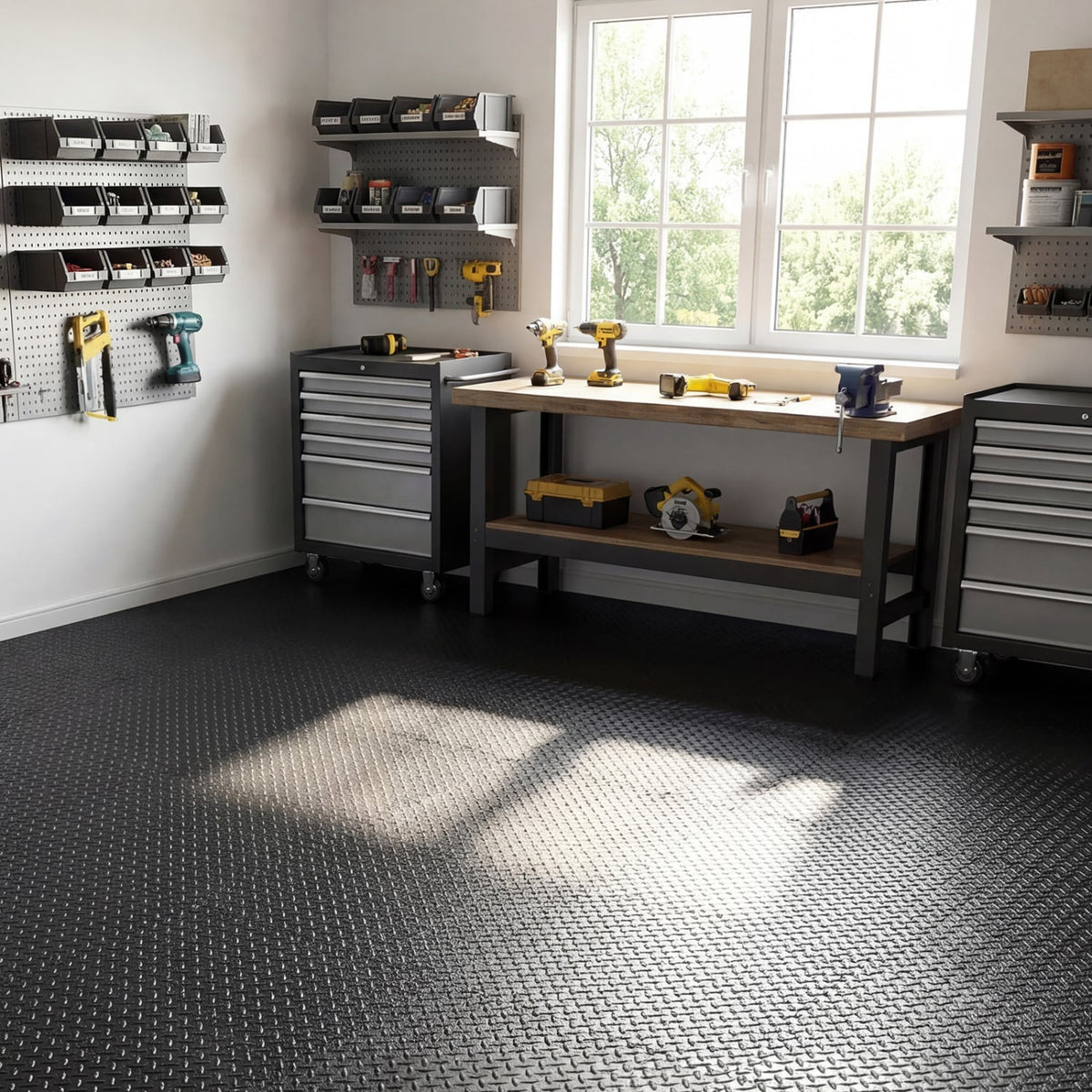 24Tiles 1/2" Puzzle Exercise Floor Mats-Black-Yoga Accessories-DECOROLALA