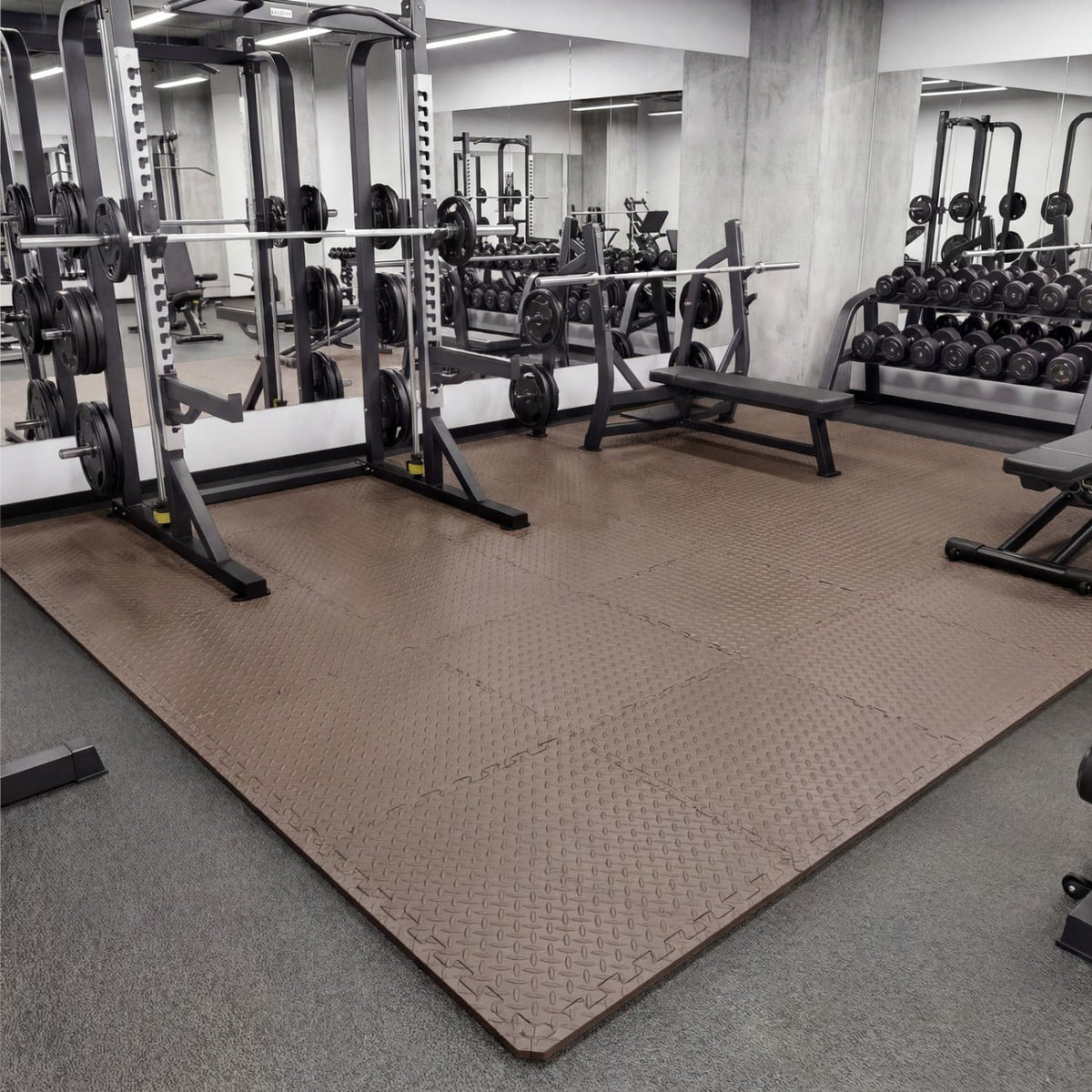 24Tiles 1/2" Puzzle Exercise Floor Mats-Brown-Yoga Accessories-DECOROLALA