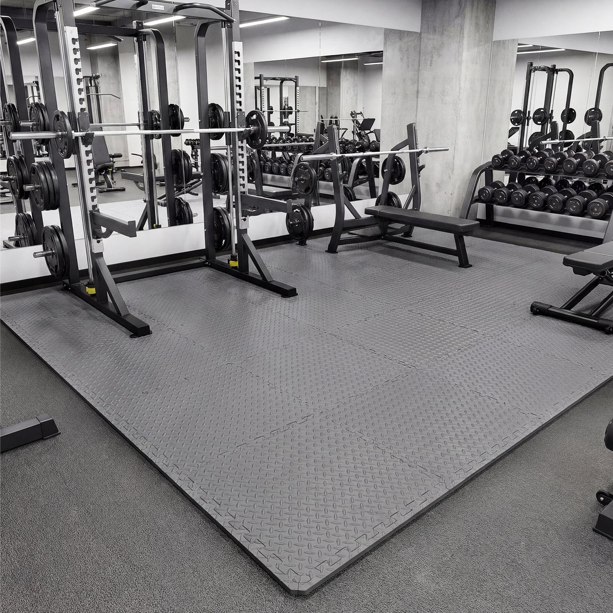 24Tiles 1/2" Puzzle Exercise Floor Mats-Gray-Yoga Accessories-DECOROLALA