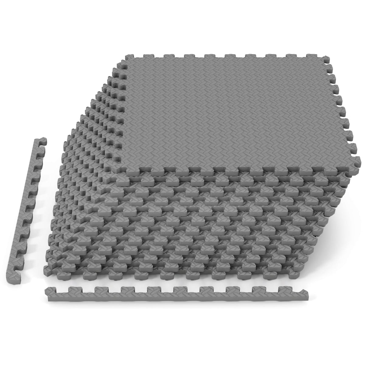 24Tiles 1/2" Puzzle Exercise Floor Mats-Gray-Yoga Accessories-DECOROLALA