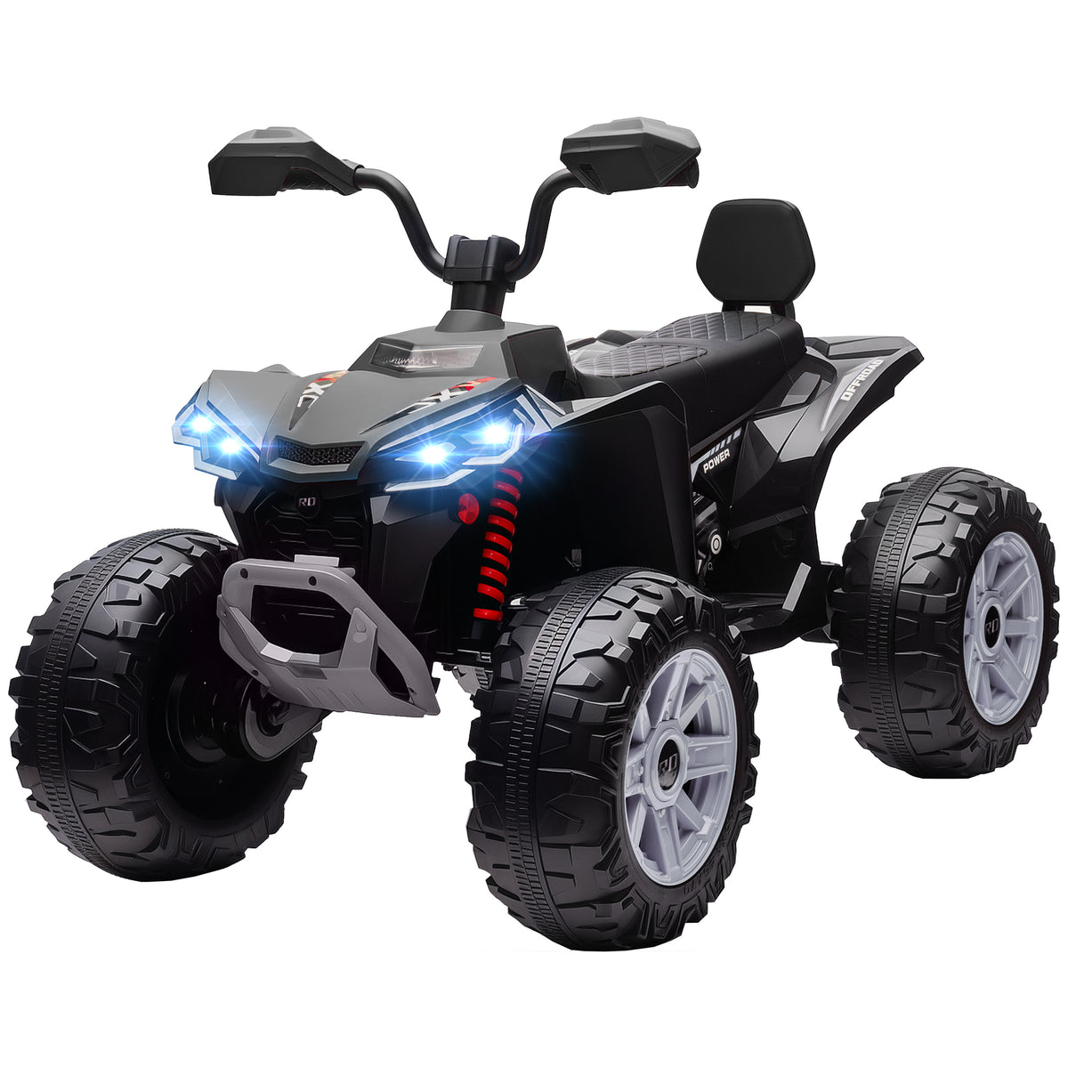 2-Seater All-Terrain 4 Wheeler, 24V Kids ATV Ride-On, Electric Quad Car with Dual Motor, for Boys and Girls-Toys & Games > Baby & Toddler Toys > Electric Ride-On Toys > Electric Toy Cars-DECOROLALA