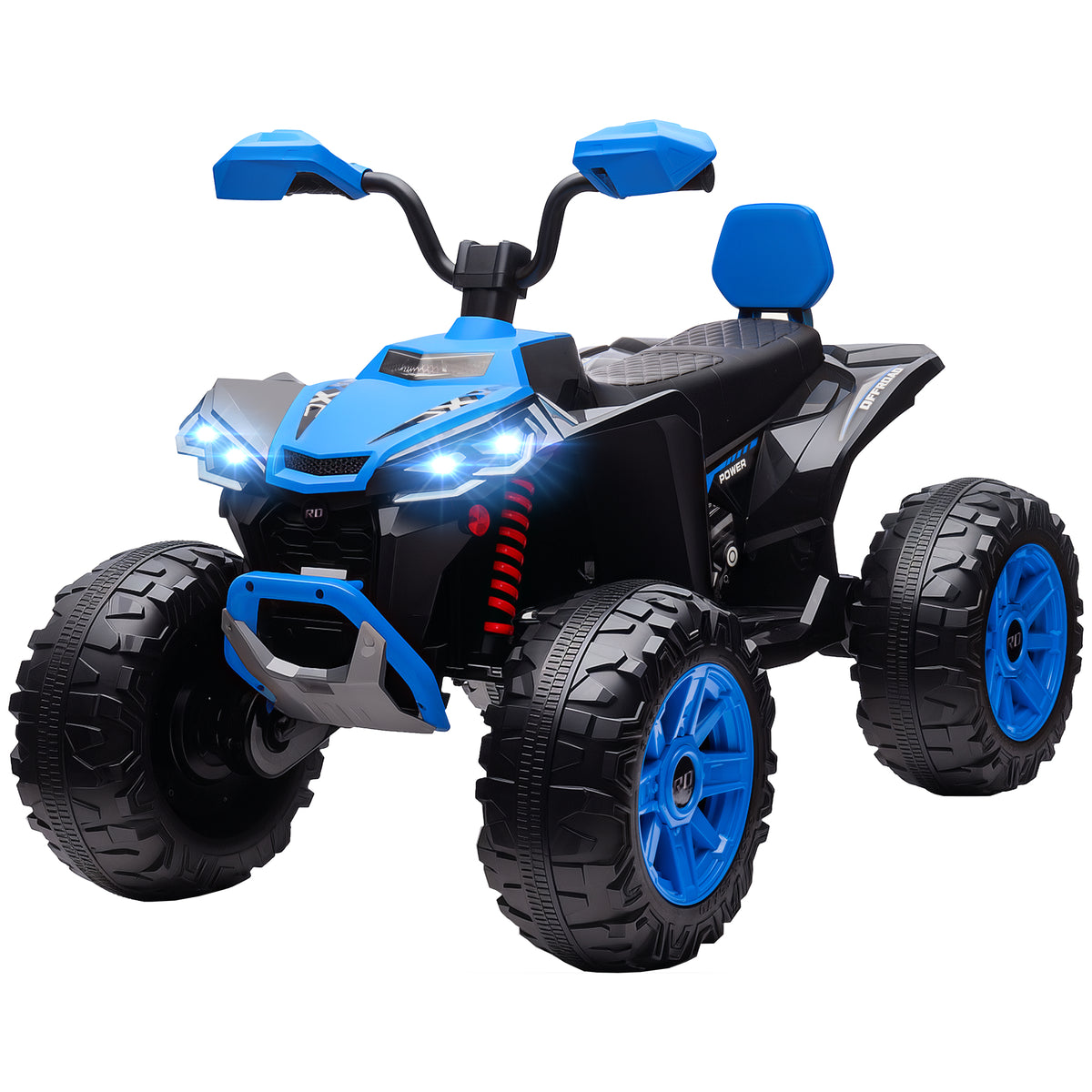 2-Seater All-Terrain 4 Wheeler, 24V Kids ATV Ride-On, Electric Quad Car with Dual Motor, for Boys and Girls-Toys & Games > Baby & Toddler Toys > Electric Ride-On Toys > Electric Toy Cars-DECOROLALA