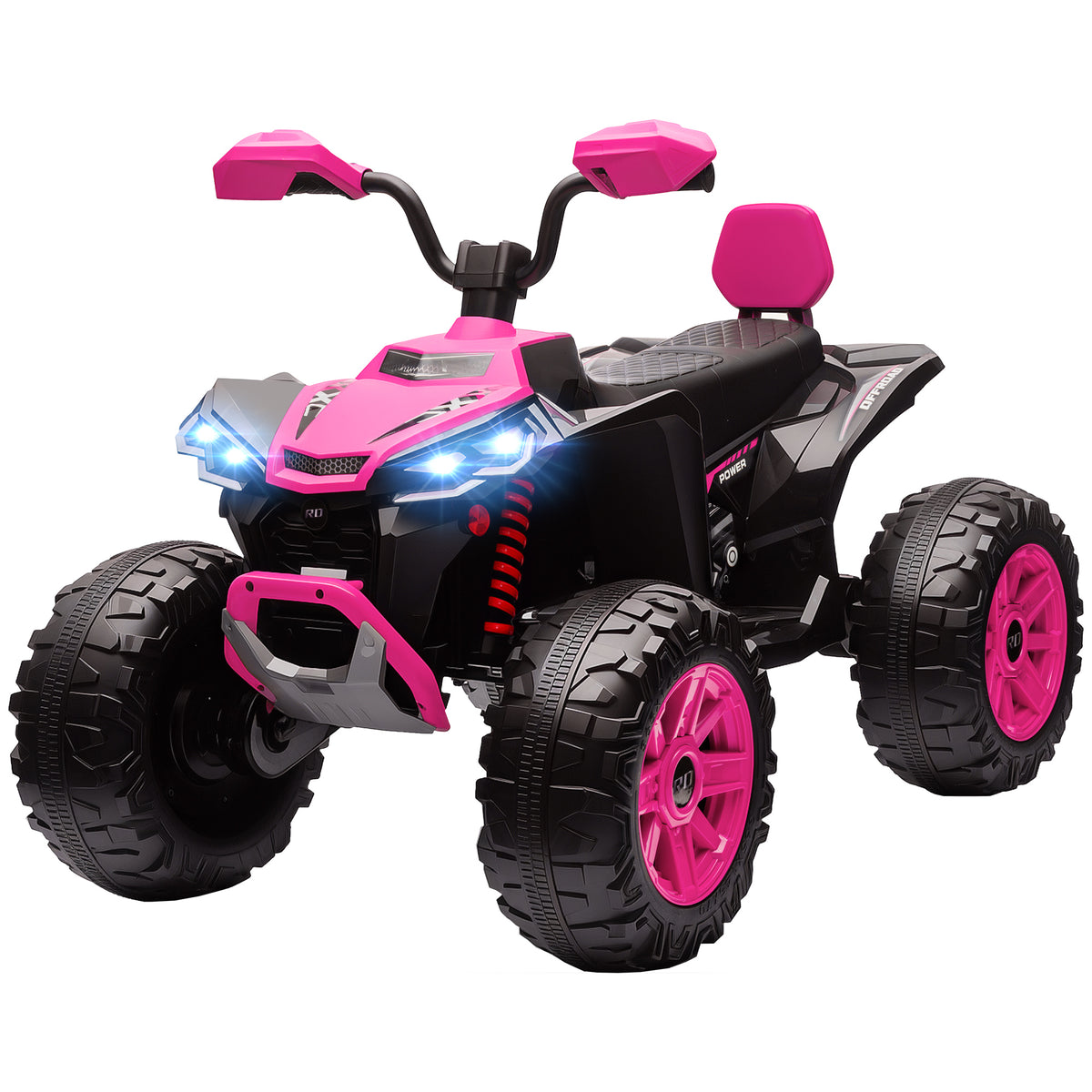 2-Seater All-Terrain 4 Wheeler, 24V Kids ATV Ride-On, Electric Quad Car with Dual Motor, for Boys and Girls-Toys & Games > Baby & Toddler Toys > Electric Ride-On Toys > Electric Toy Cars-DECOROLALA
