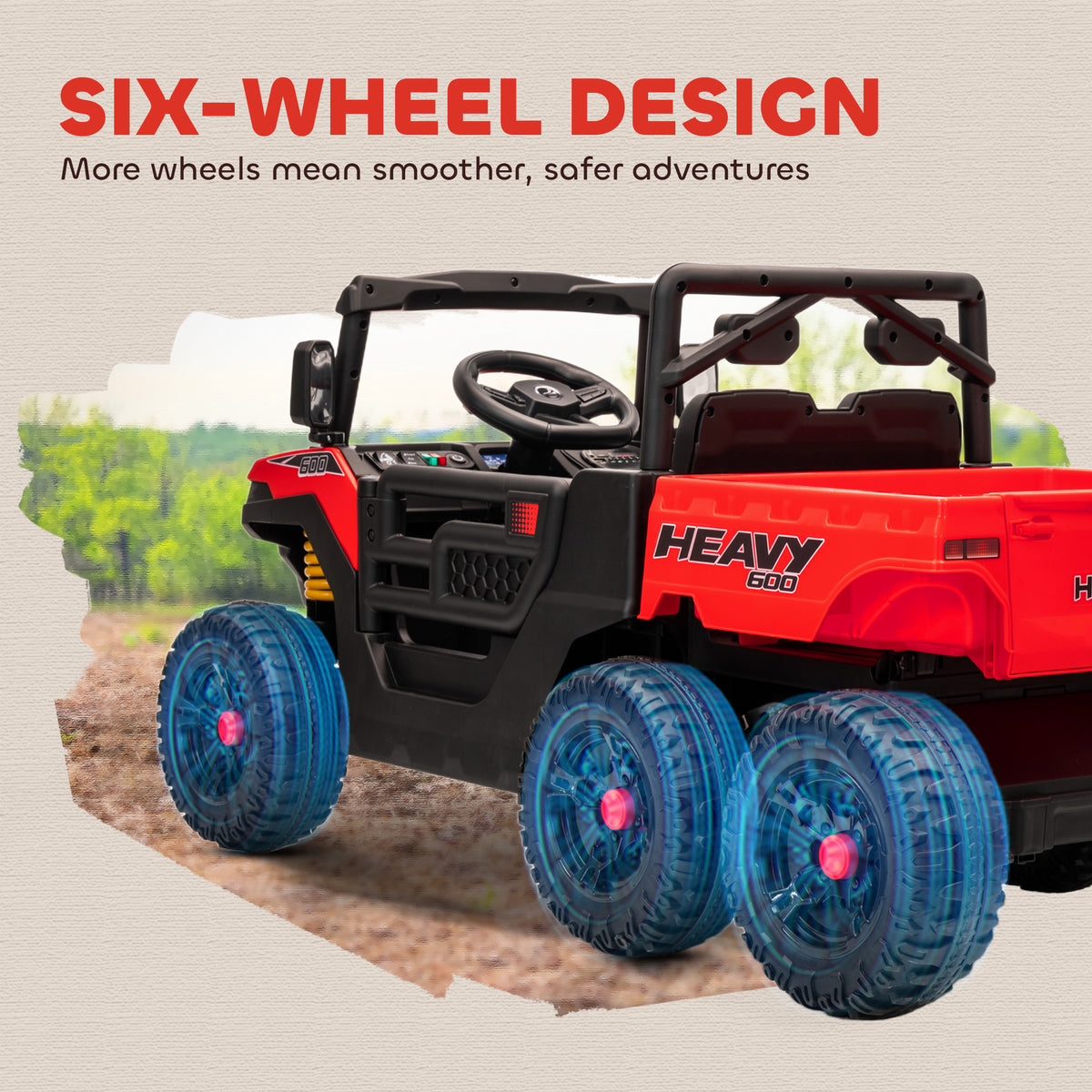 24V 4WD Kids Ride On Truck with 6 Wheels Electric Ride On Car with Remote, Dump Bed for 3-8 Years-Toys & Games > Baby & Toddler Toys > Electric Ride-On Toys > Electric Toy Cars-DECOROLALA