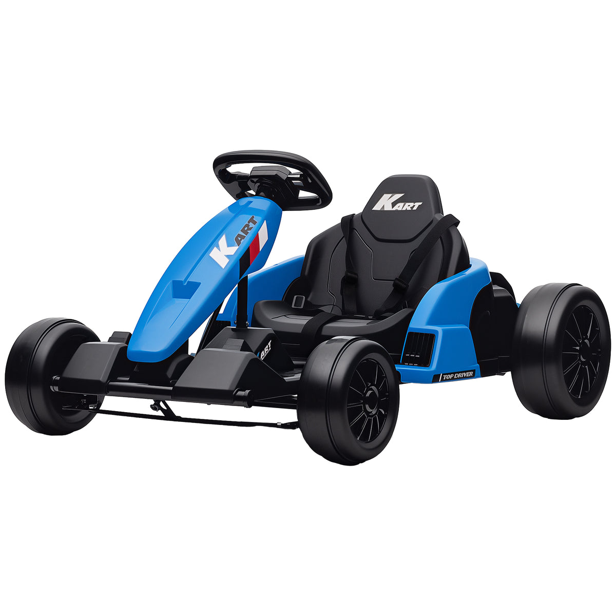 24V Electric Go Kart with Dual 150W Motors, Adjustable Seat & 11.2MPH High Speed, Slow Start, 5-Point Harness-Toys & Games > Baby & Toddler Toys > Electric Ride-On Toys-DECOROLALA
