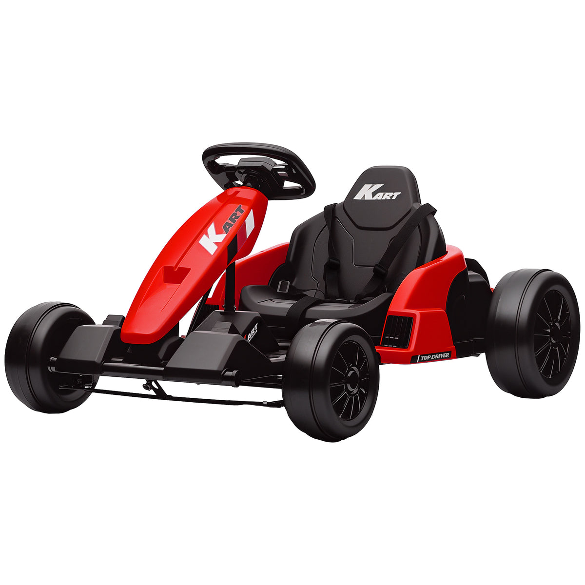 24V Electric Go Kart with Dual 150W Motors, Adjustable Seat & 11.2MPH High Speed, Slow Start, 5-Point Harness-Toys & Games > Baby & Toddler Toys > Electric Ride-On Toys-DECOROLALA