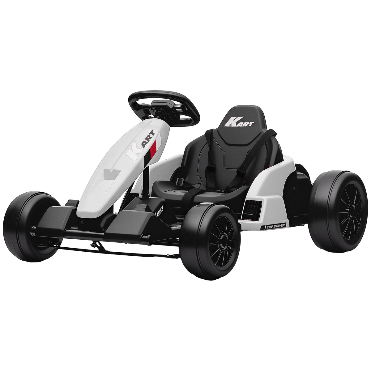 24V Electric Go Kart with Dual 150W Motors, Adjustable Seat & 11.2MPH High Speed, Slow Start, 5-Point Harness-Toys & Games > Baby & Toddler Toys > Electric Ride-On Toys-DECOROLALA