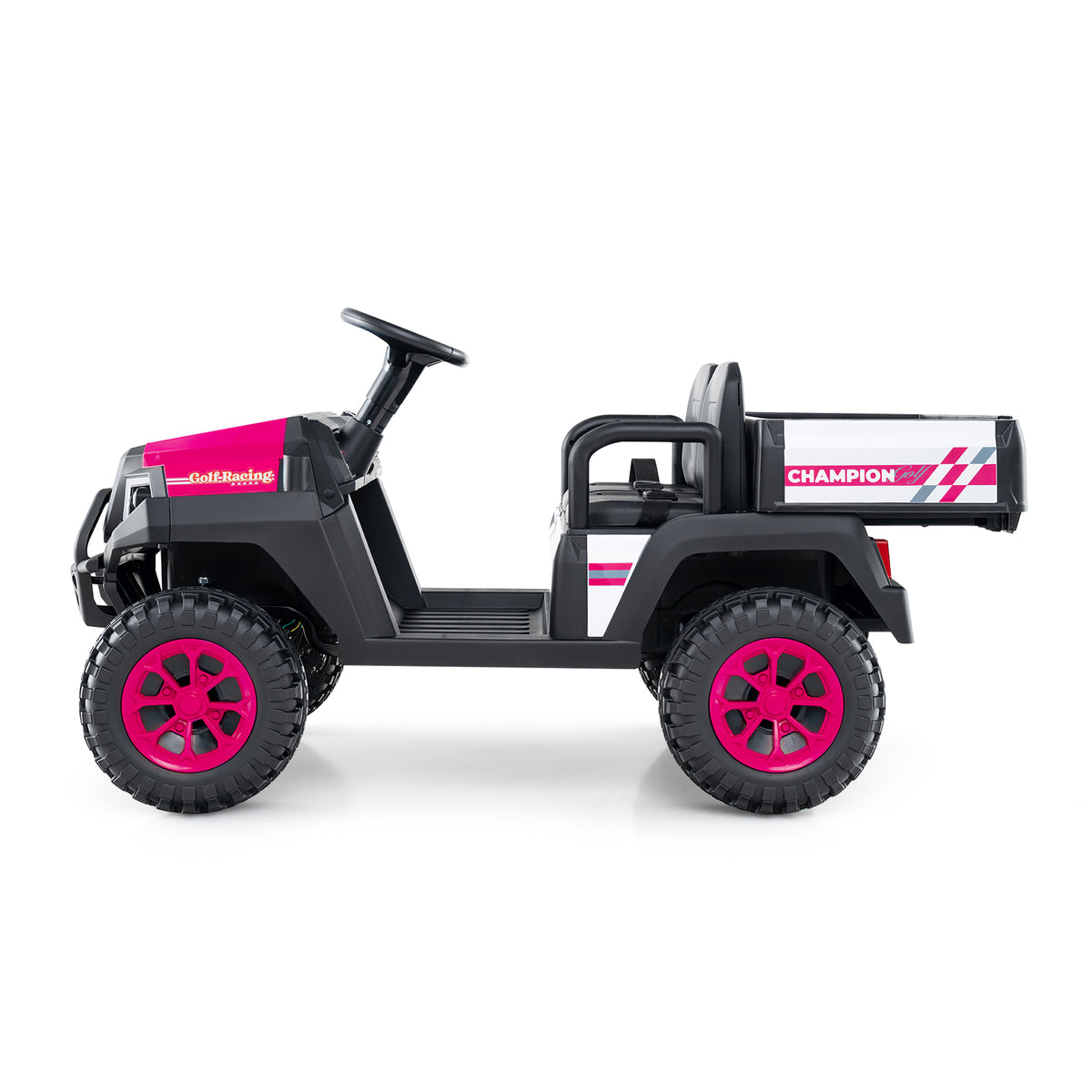 24V 2-Seater Kids Ride-On Golf Cart, 4WD Electric Car with Remote